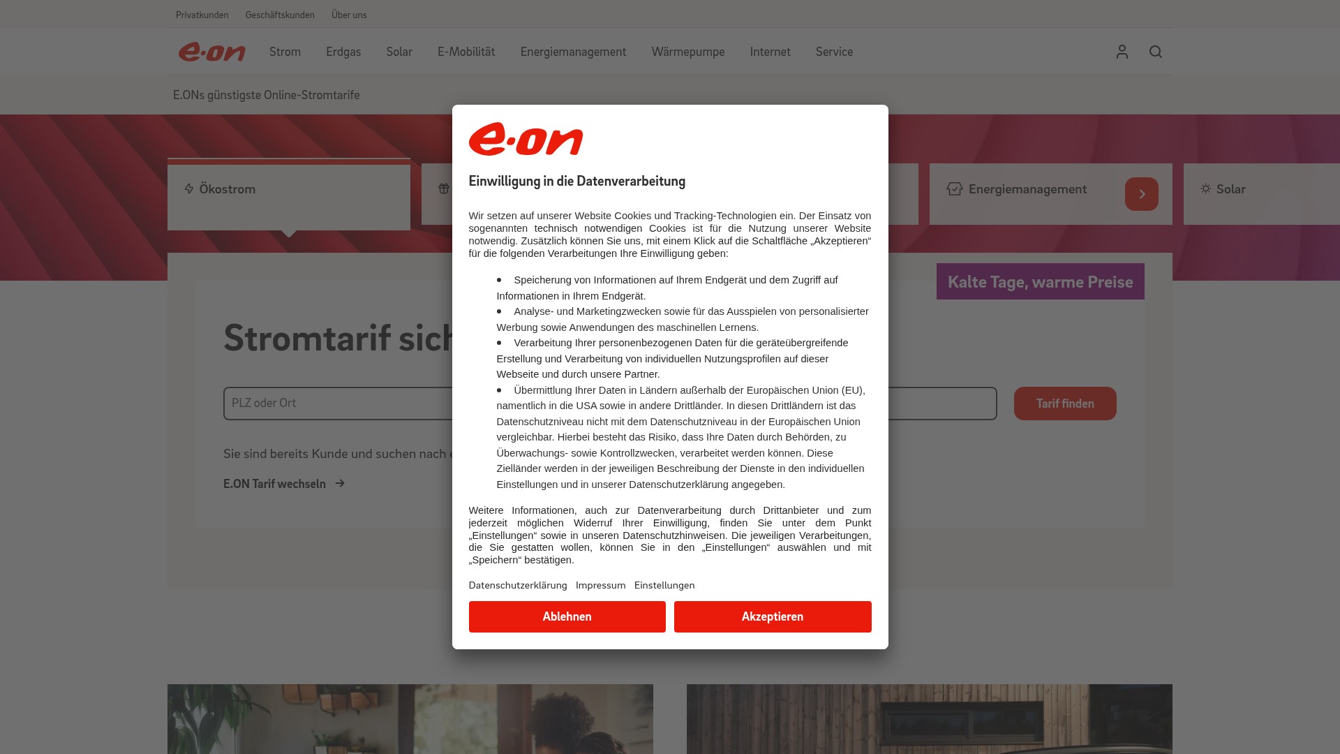 Screenshot of eon.de