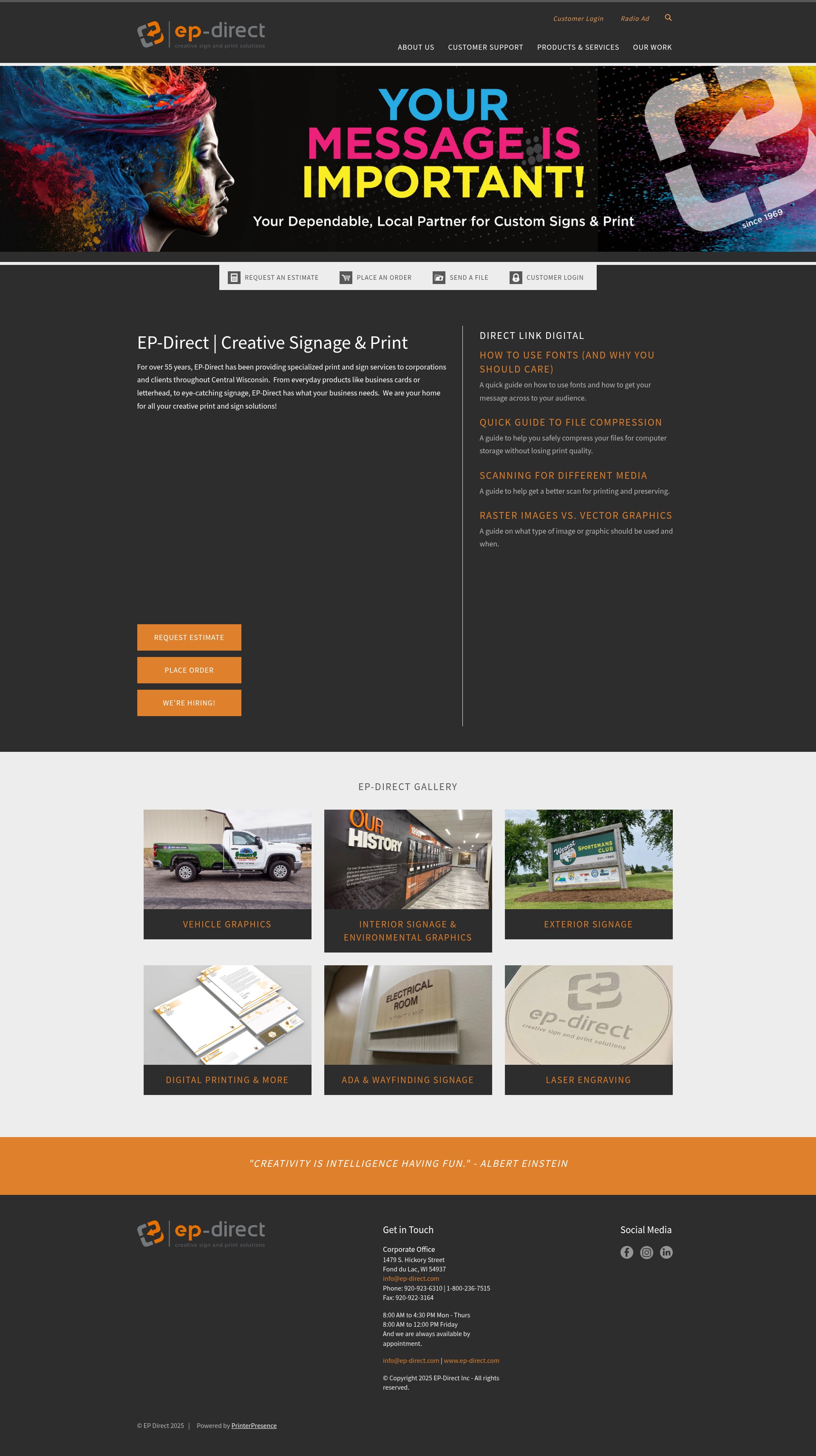 Screenshot of ep-directprinting.com