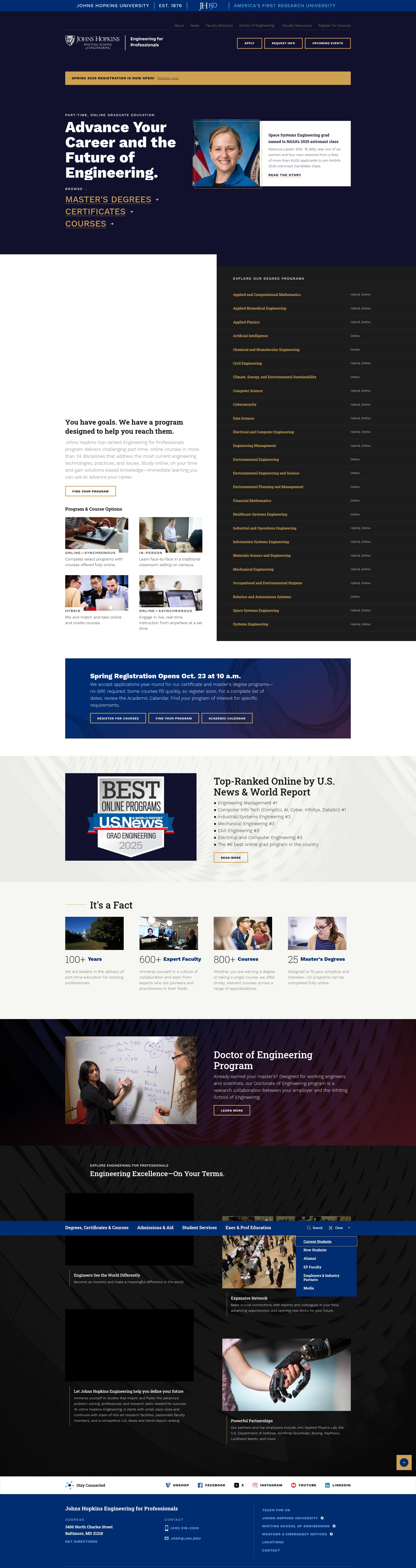 Screenshot of ep.jhu.edu