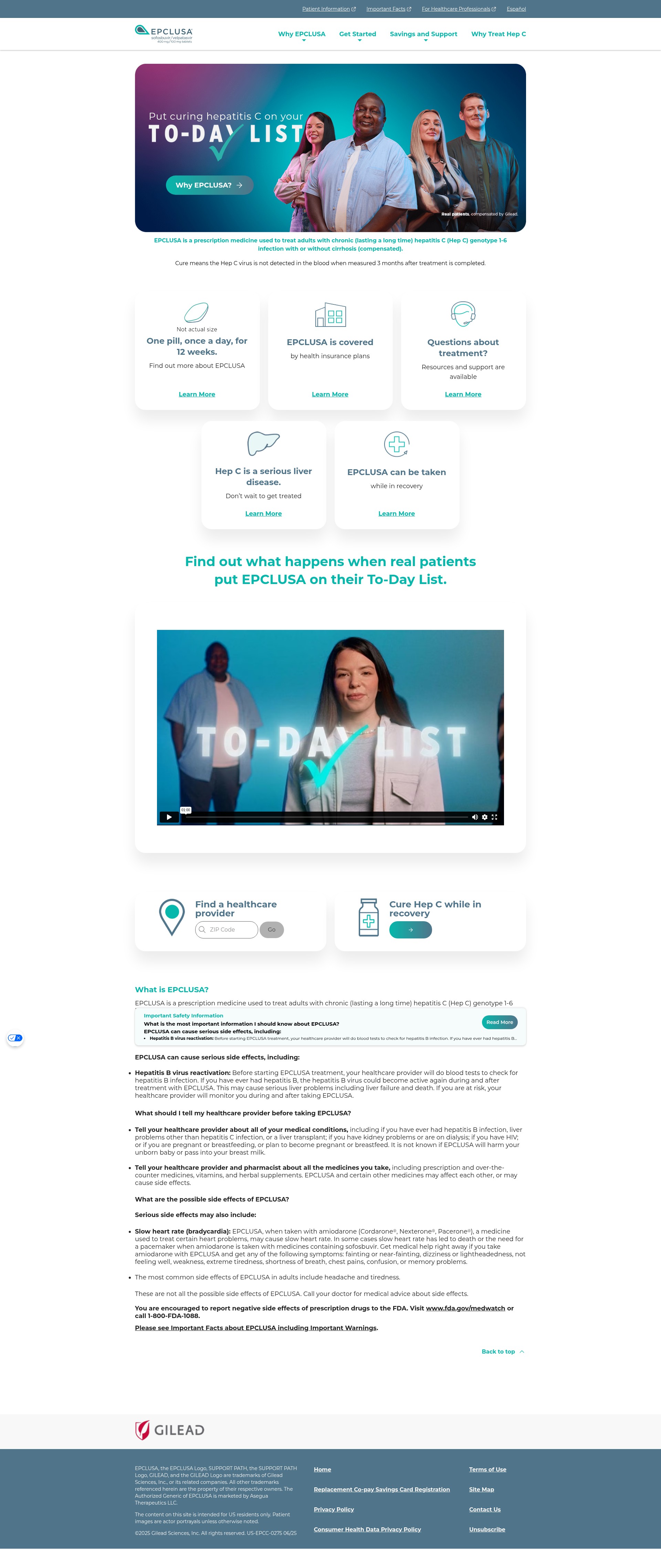 Screenshot of epclusa.com