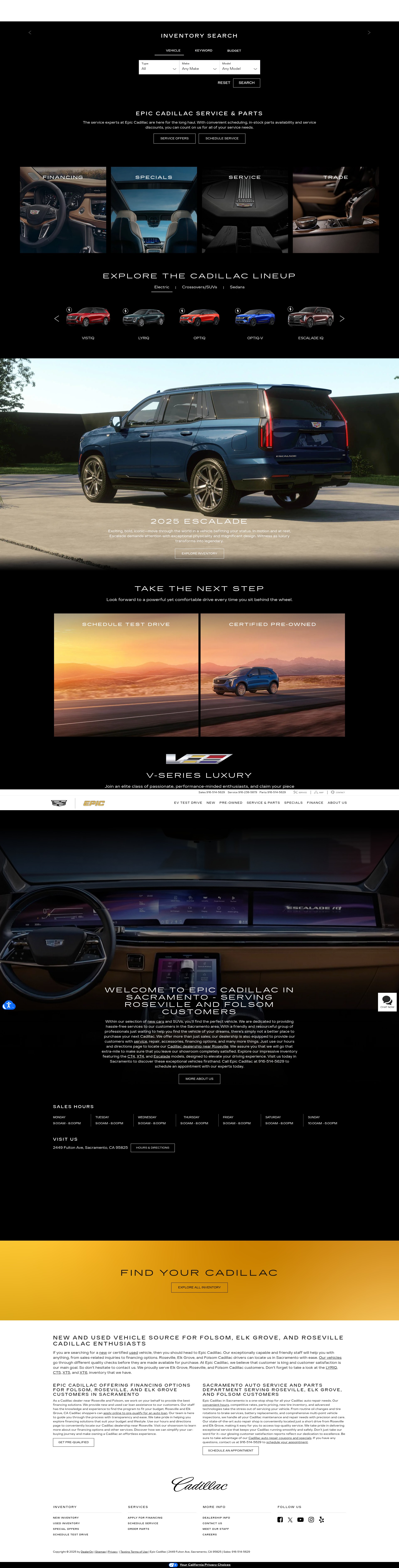 Screenshot of epiccadillac.com