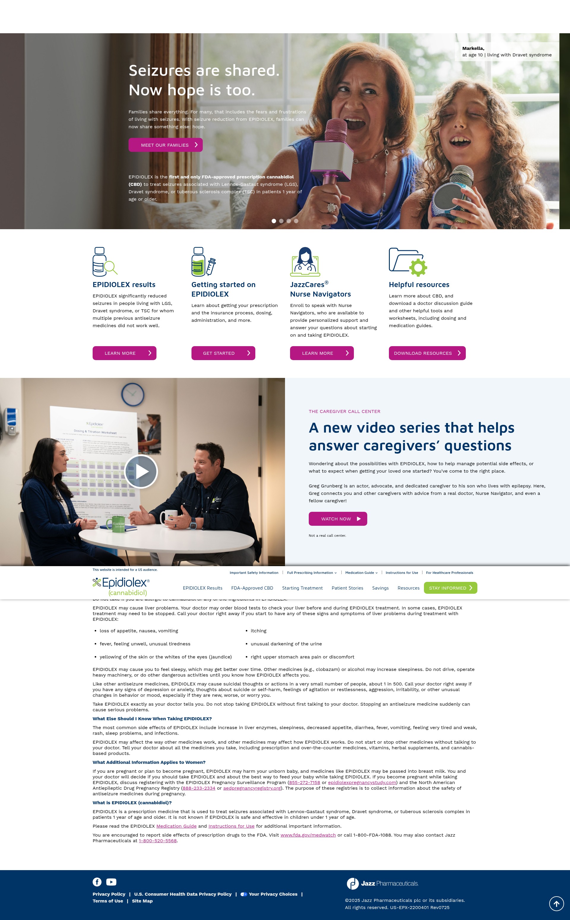 Screenshot of epidiolex.com