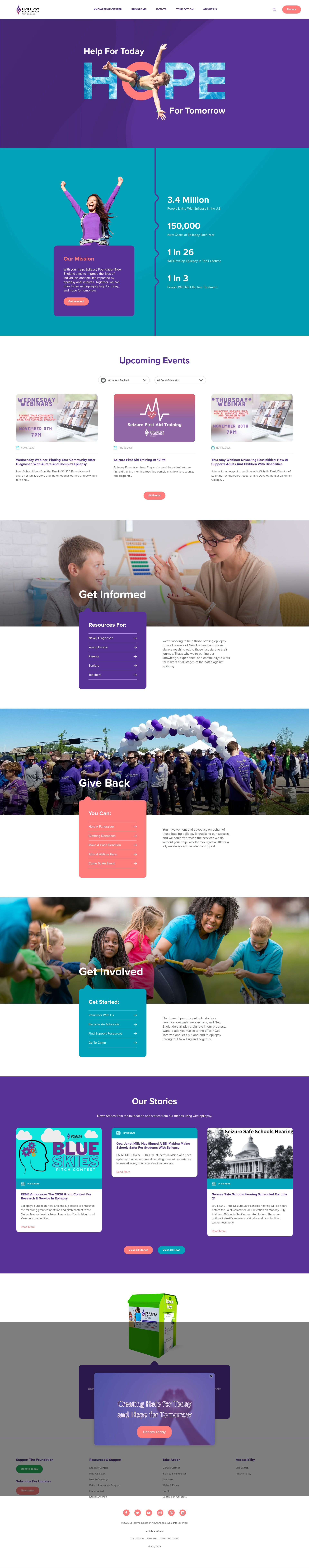 Screenshot of epilepsynewengland.org