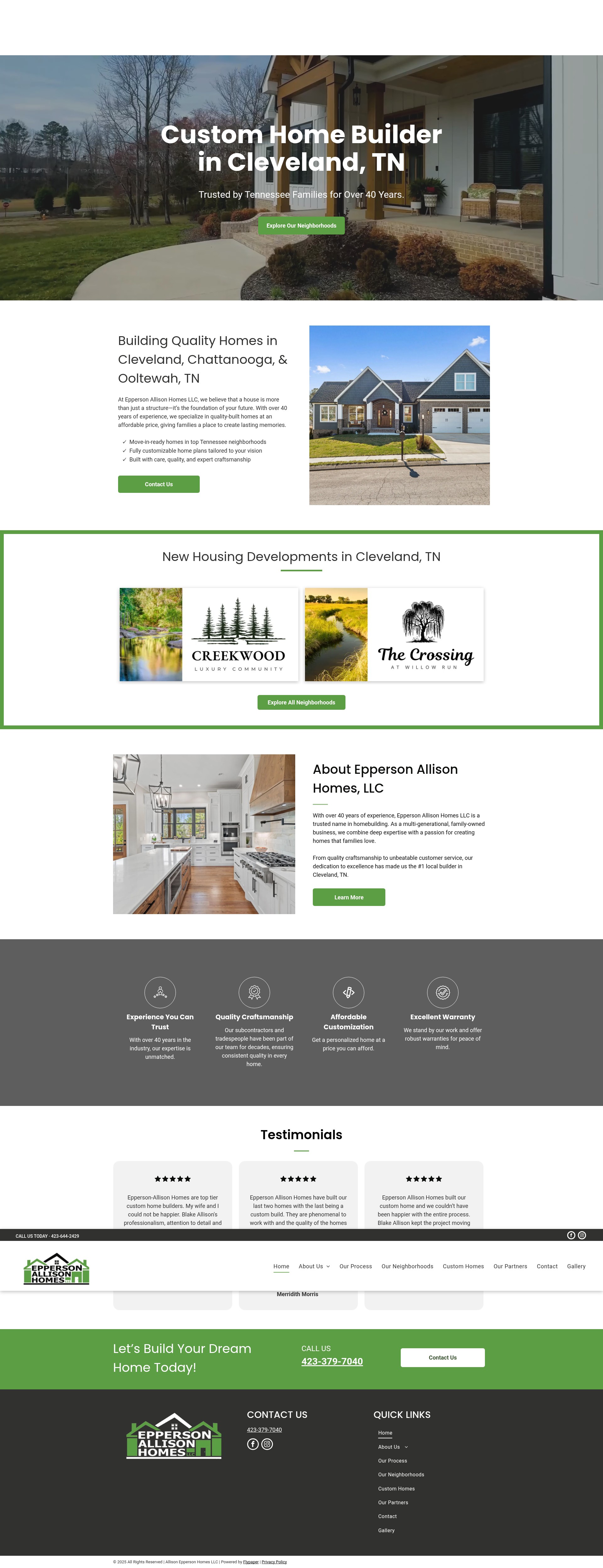 Screenshot of eppersonallisonhomes.com