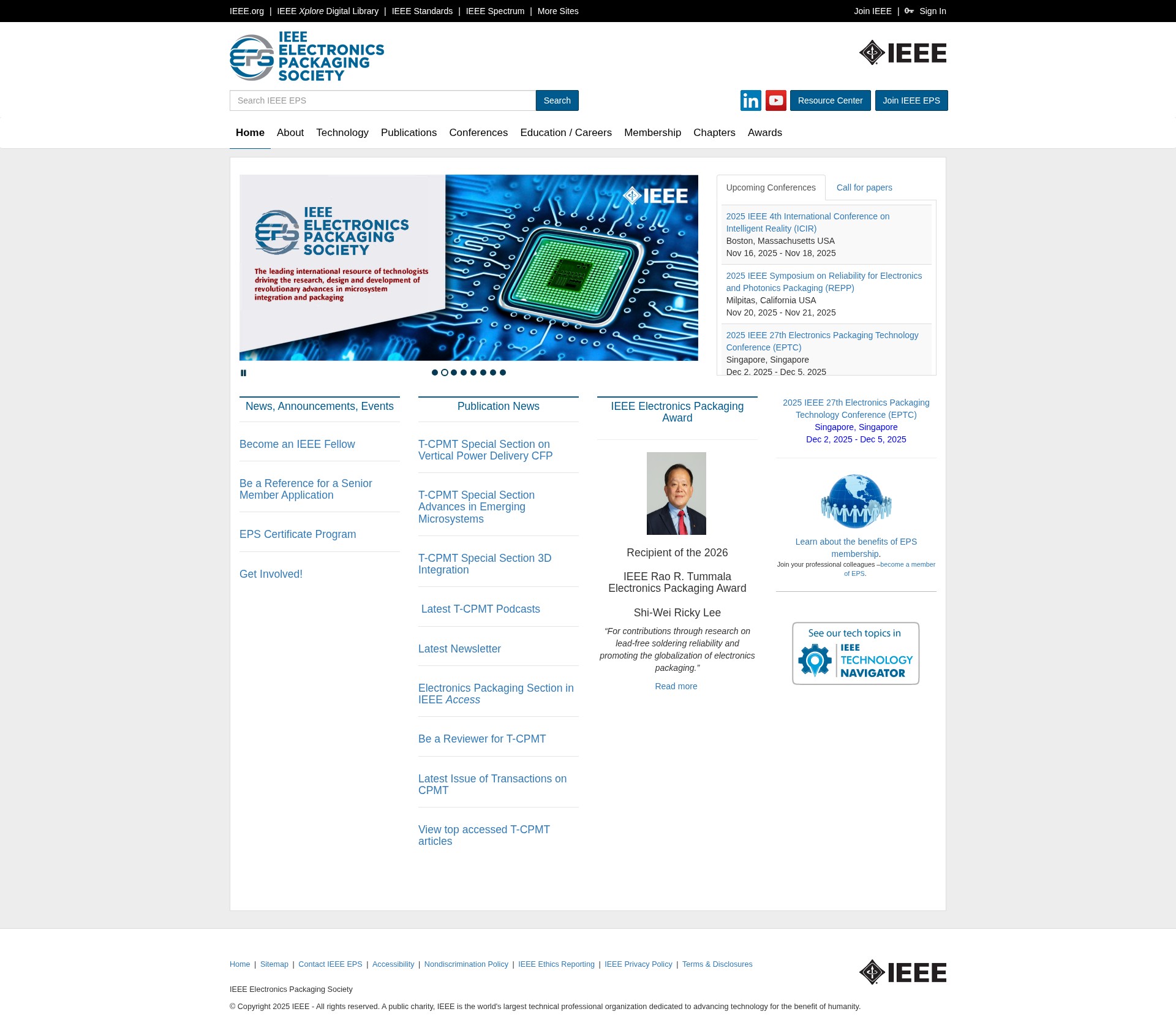 Screenshot of eps.ieee.org