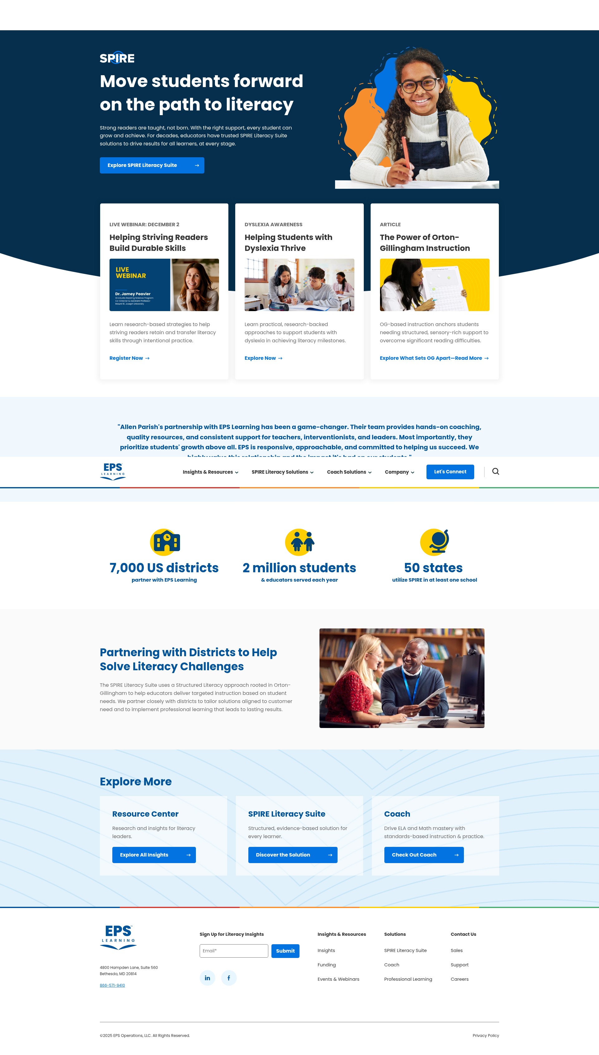 Screenshot of epslearning.com