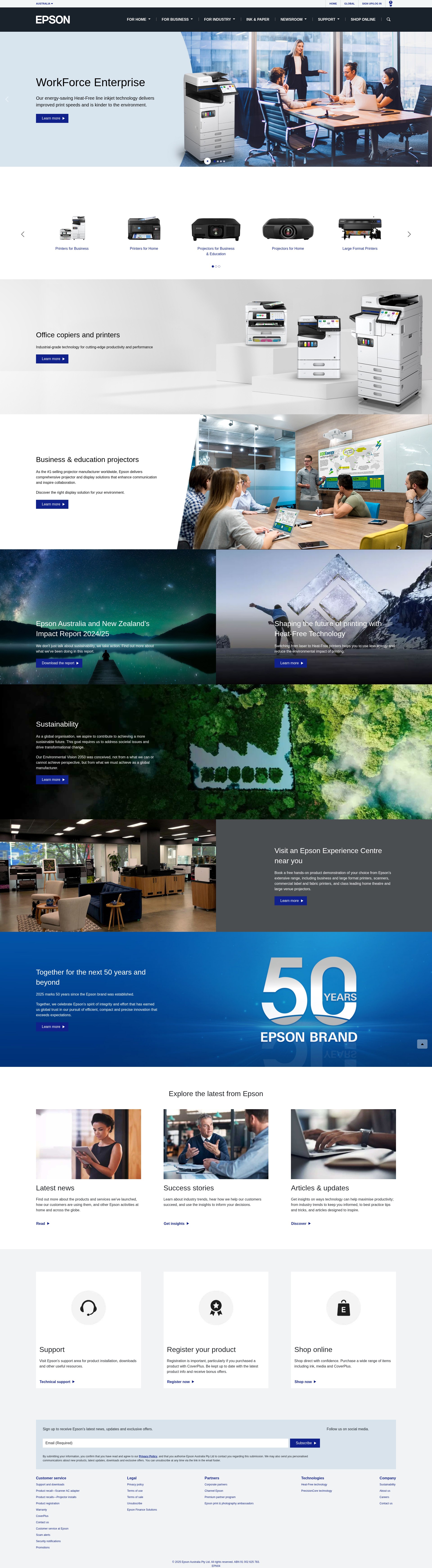 Screenshot of epson.com.au