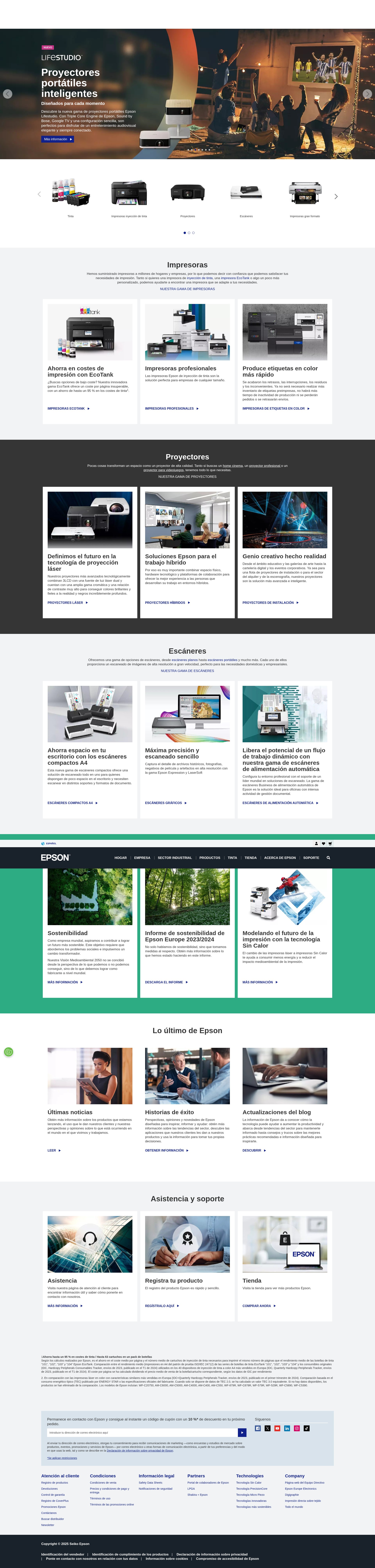 Screenshot of epson.es