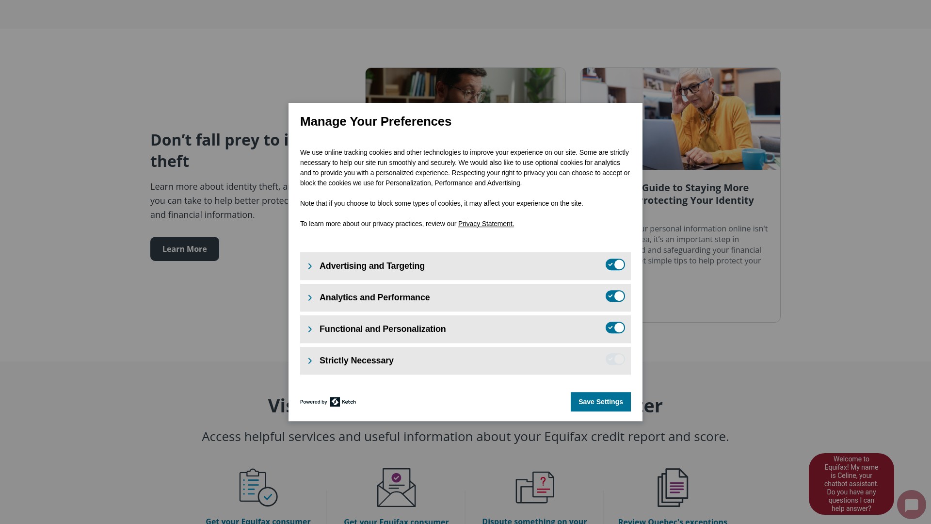 Screenshot of equifax.ca