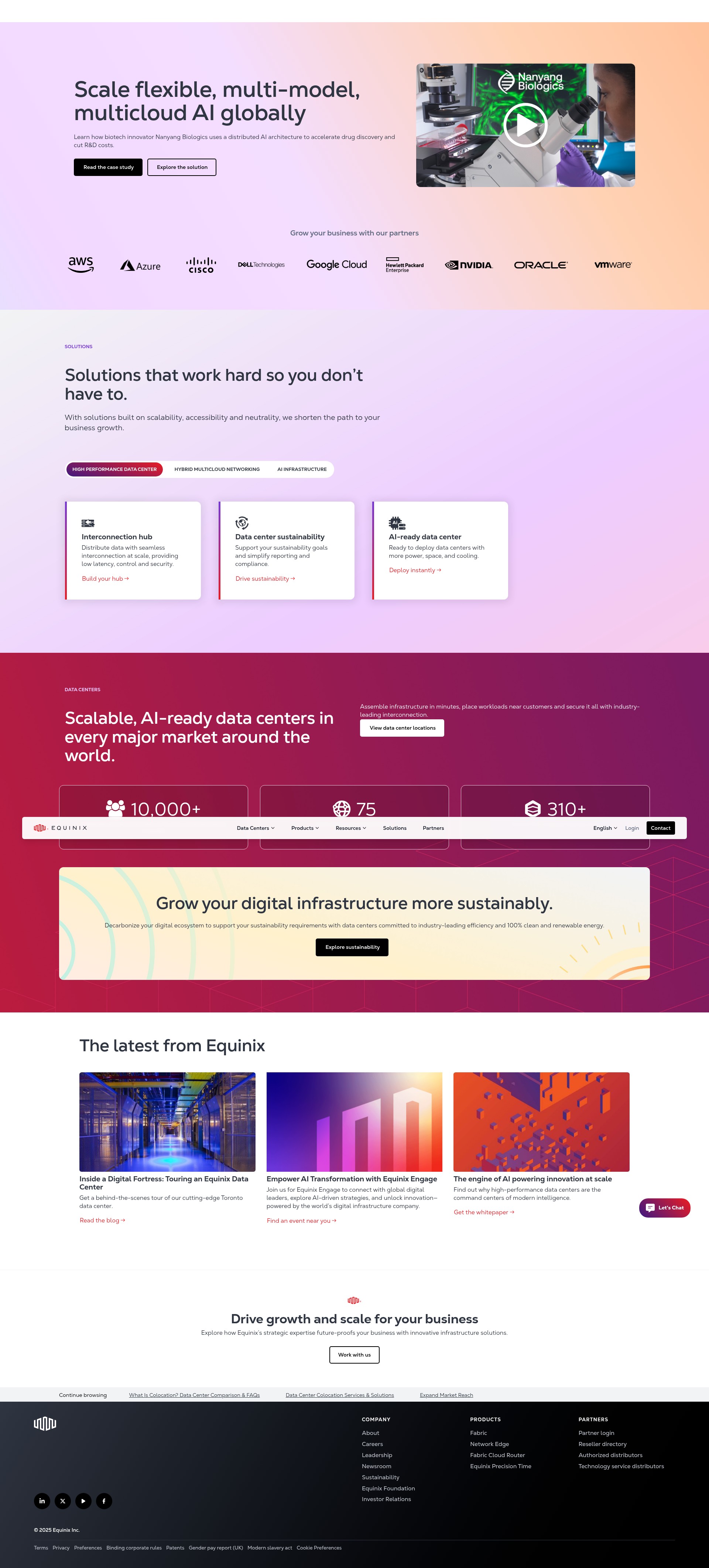 Screenshot of equinix.com