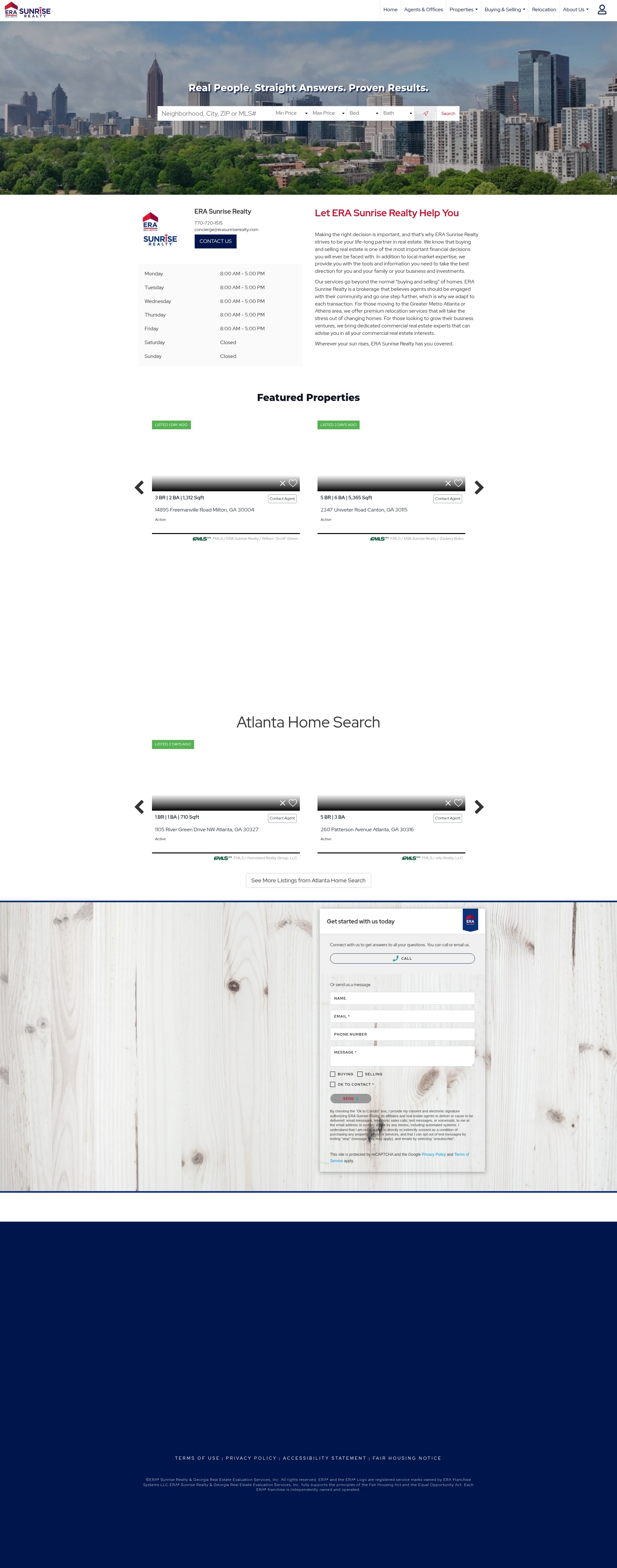 Screenshot of erasunriserealty.net
