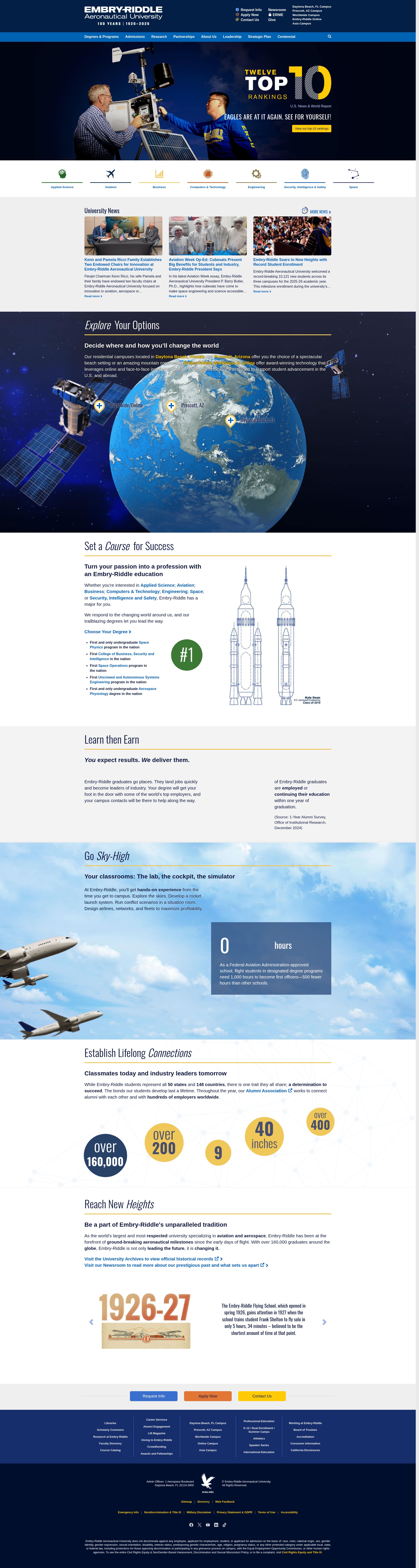 Screenshot of erau.edu