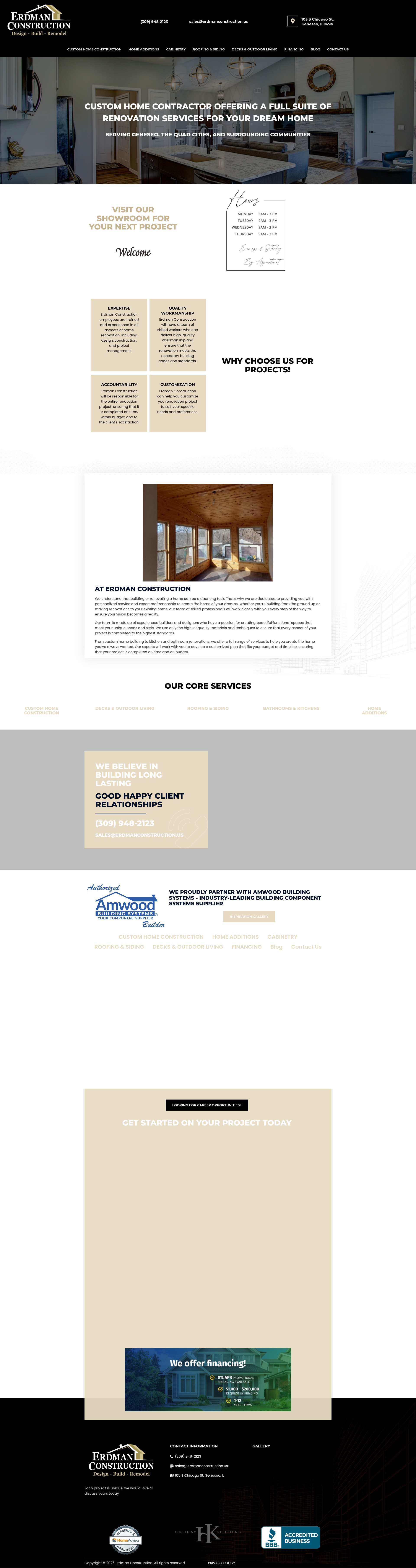 Screenshot of erdmanconstruction.com