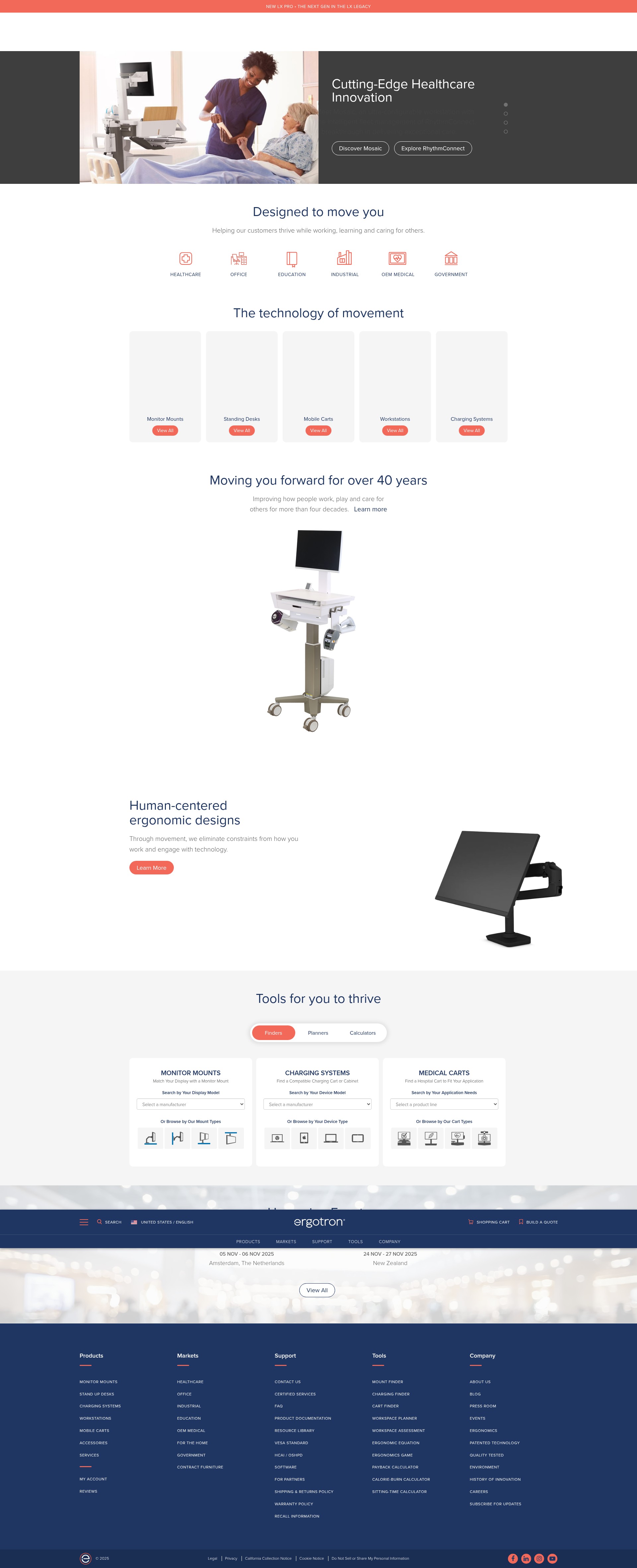 Screenshot of ergotron.com