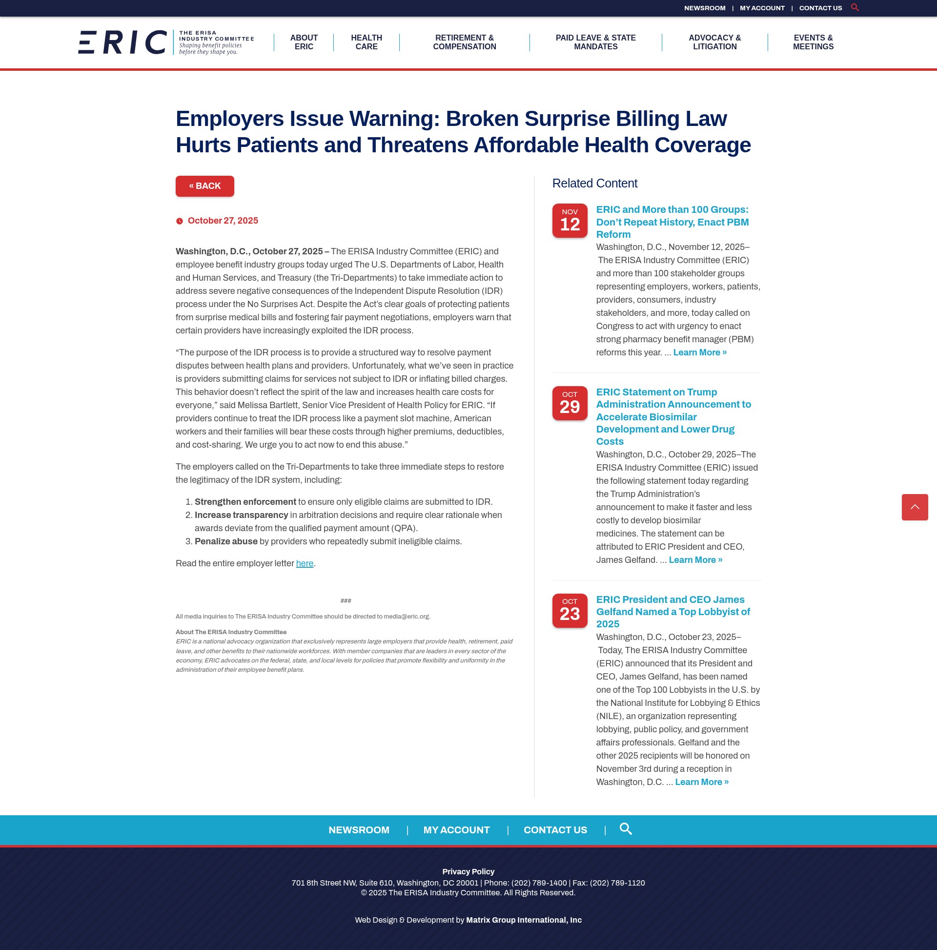 Screenshot of eric.org