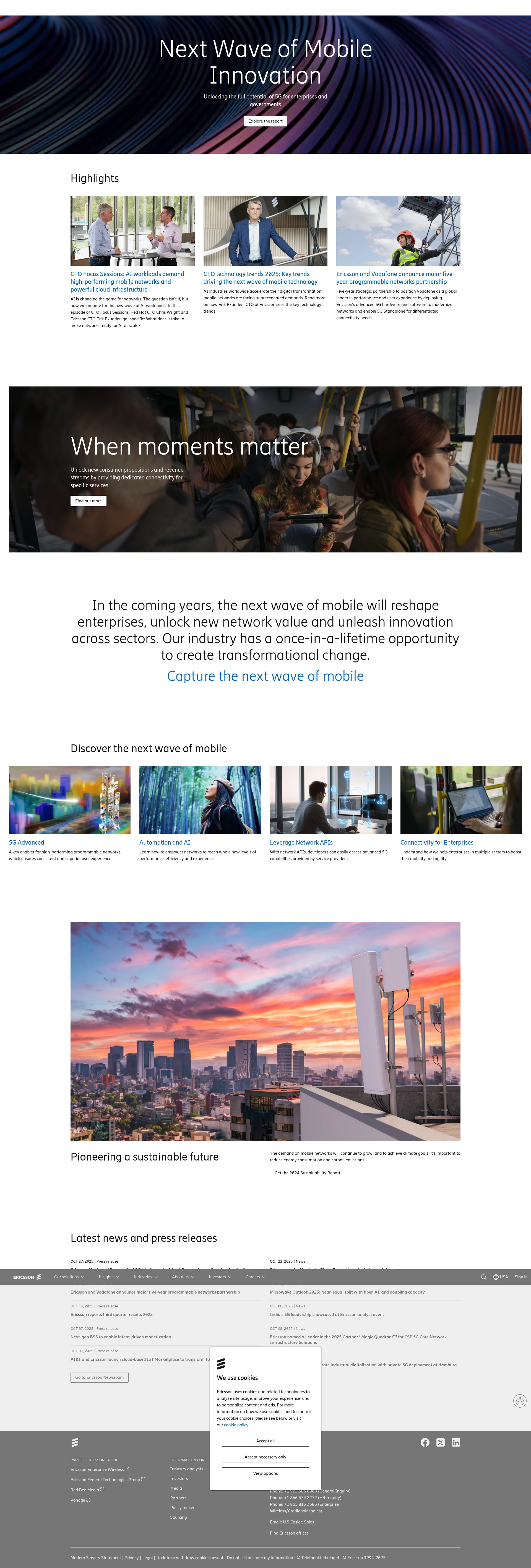 Screenshot of ericsson.com