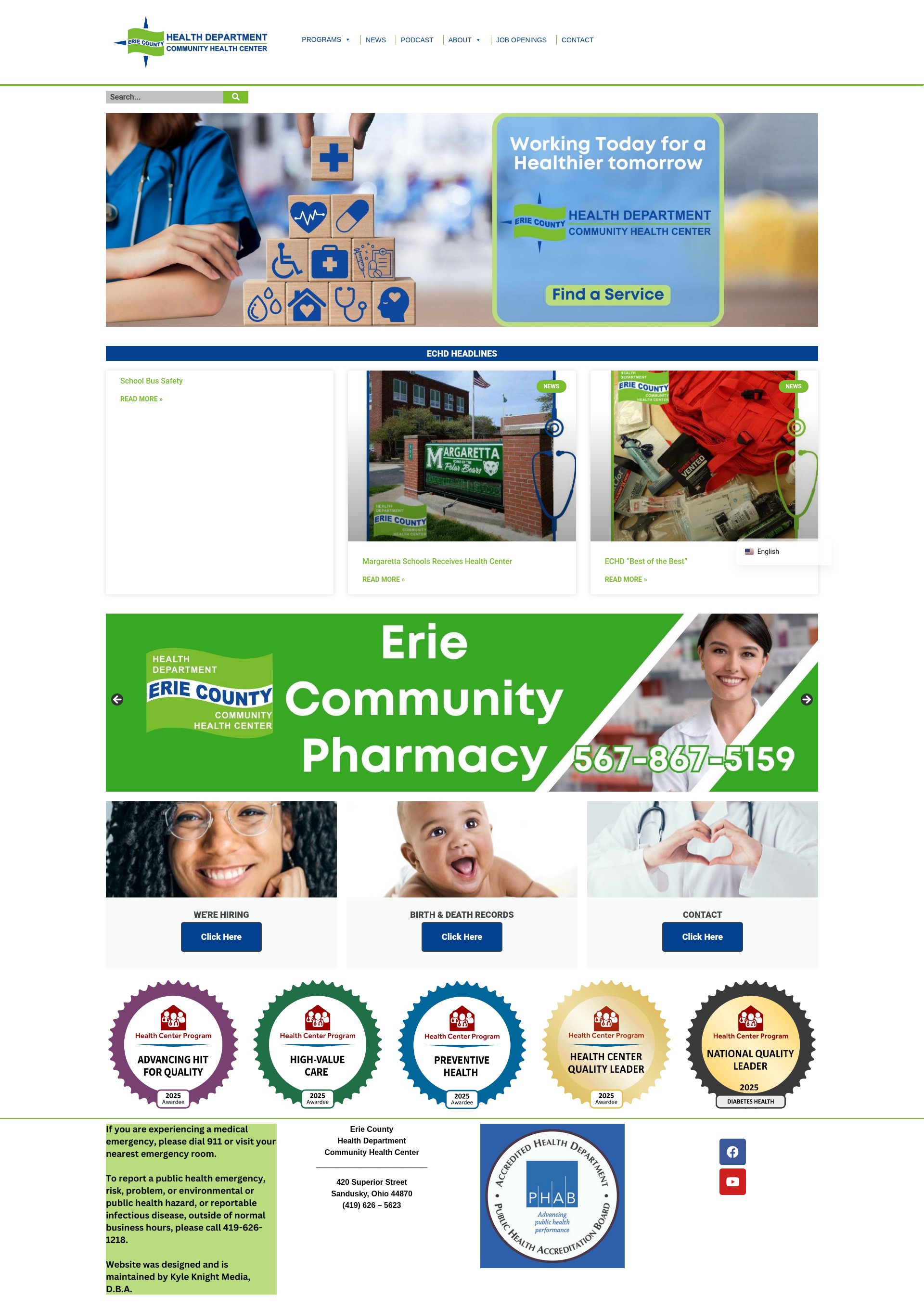 Screenshot of eriecohealthohio.com