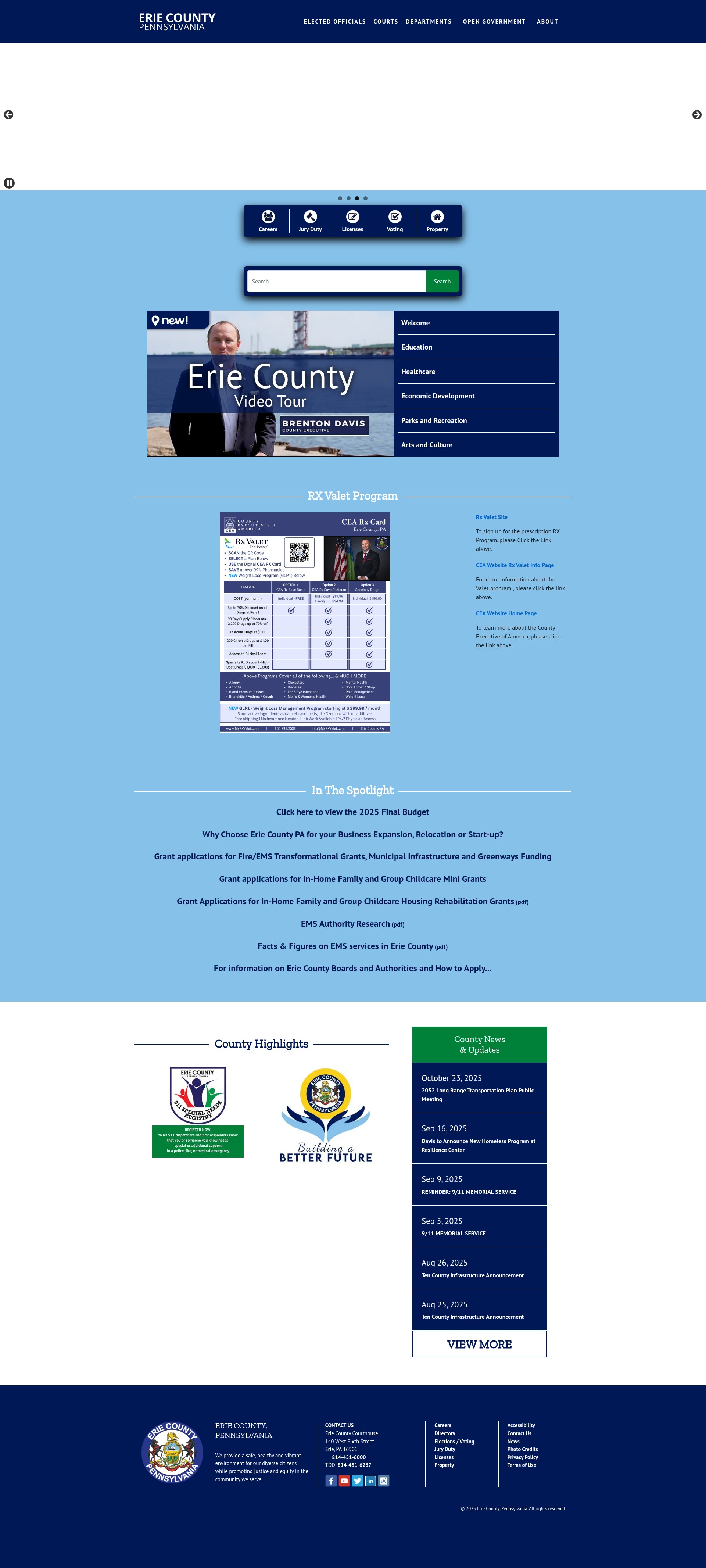 Screenshot of eriecountypa.gov