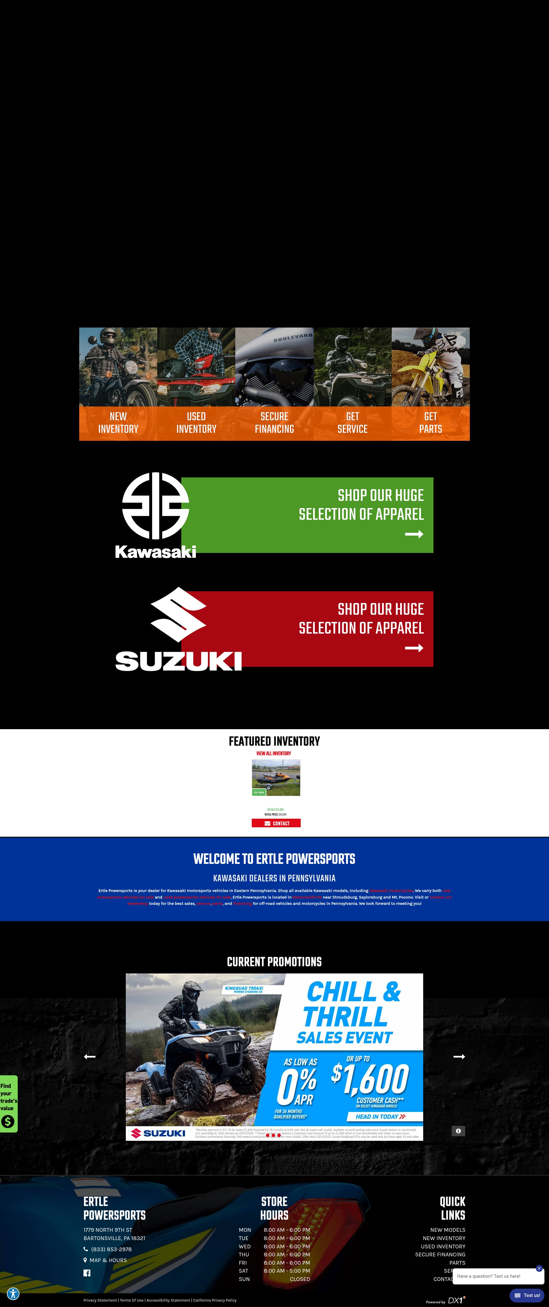 Screenshot of ertlepowersports.com