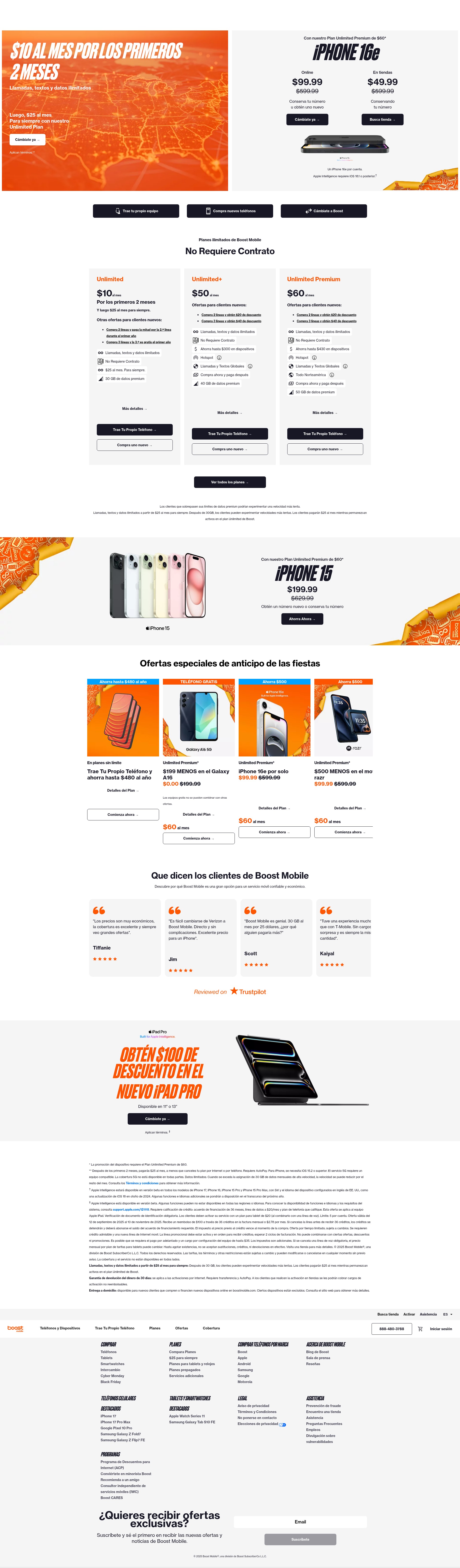 Screenshot of es.boostmobile.com