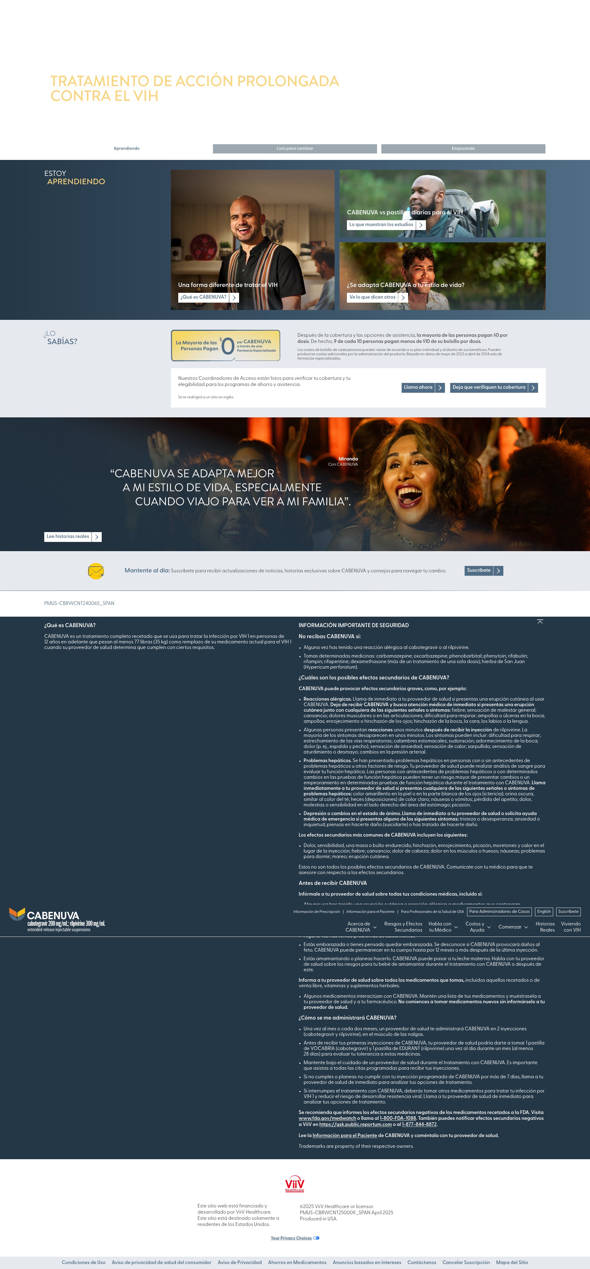 Screenshot of es.cabenuva.com