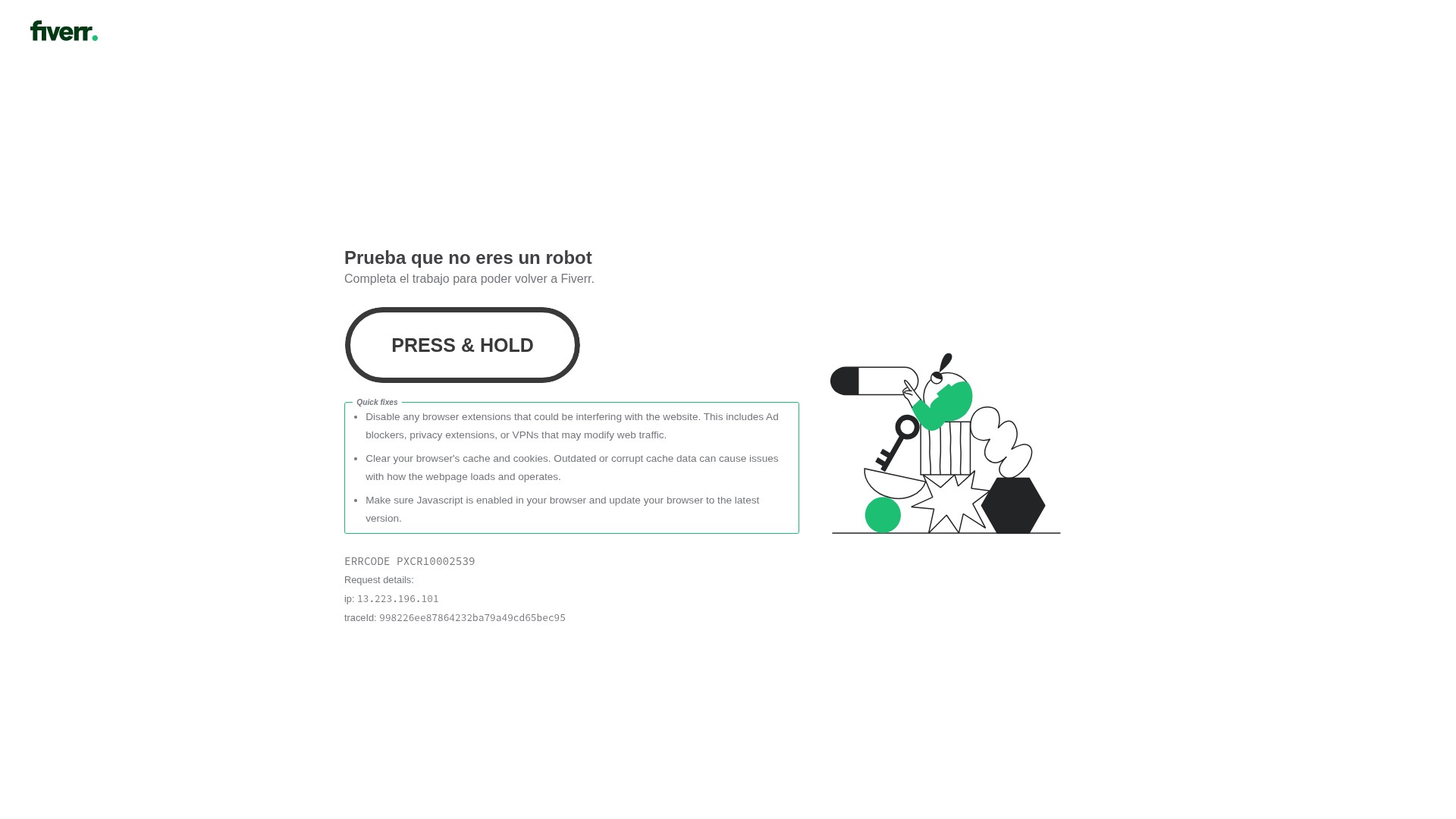 Screenshot of es.fiverr.com