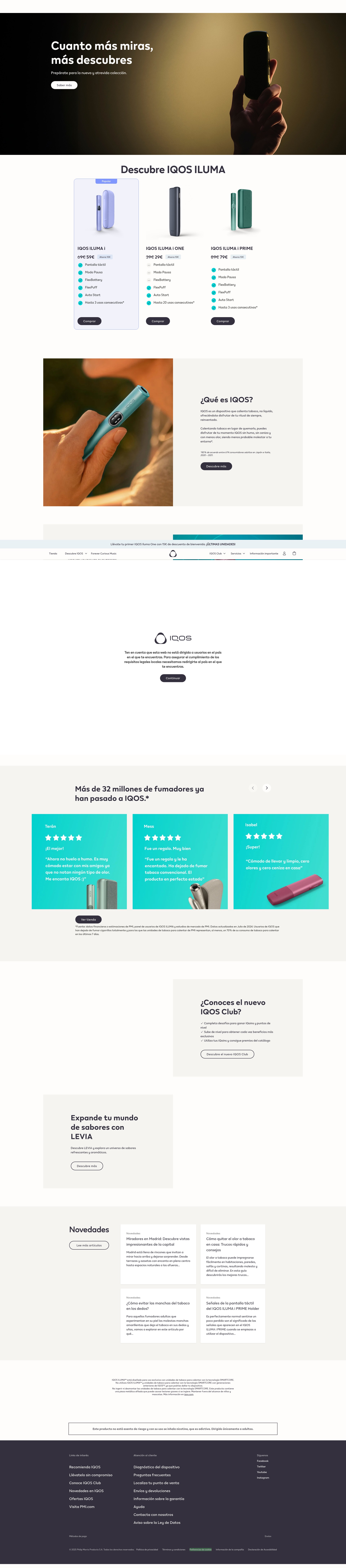 Screenshot of es.iqos.com