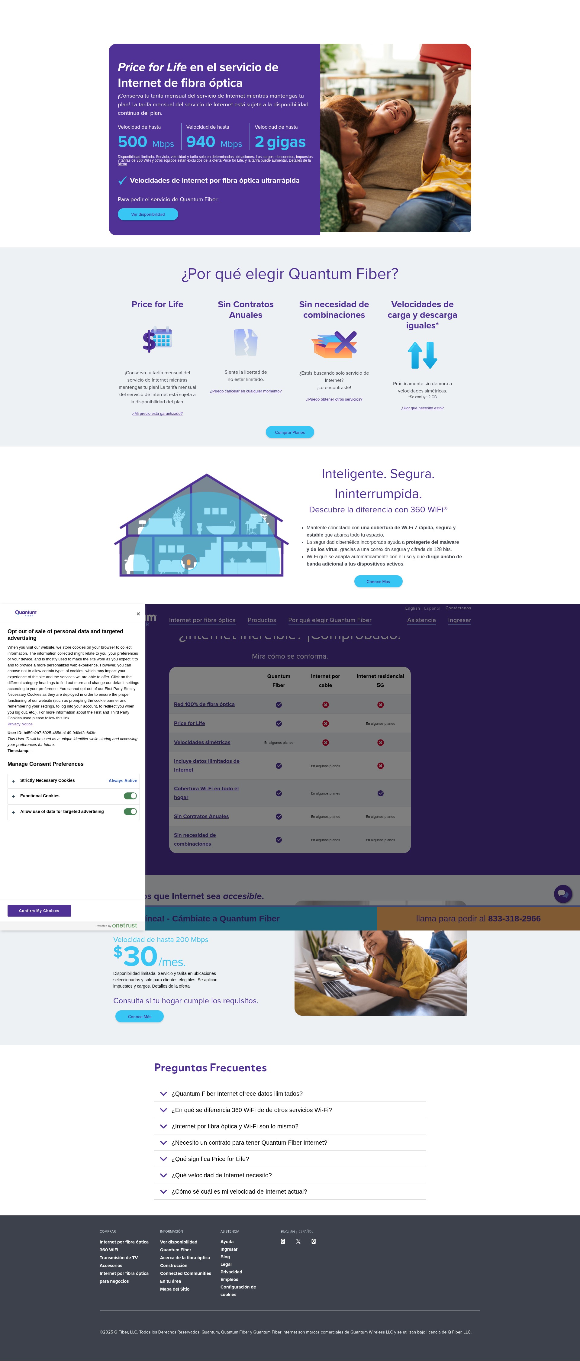 Screenshot of es.quantumfiber.com