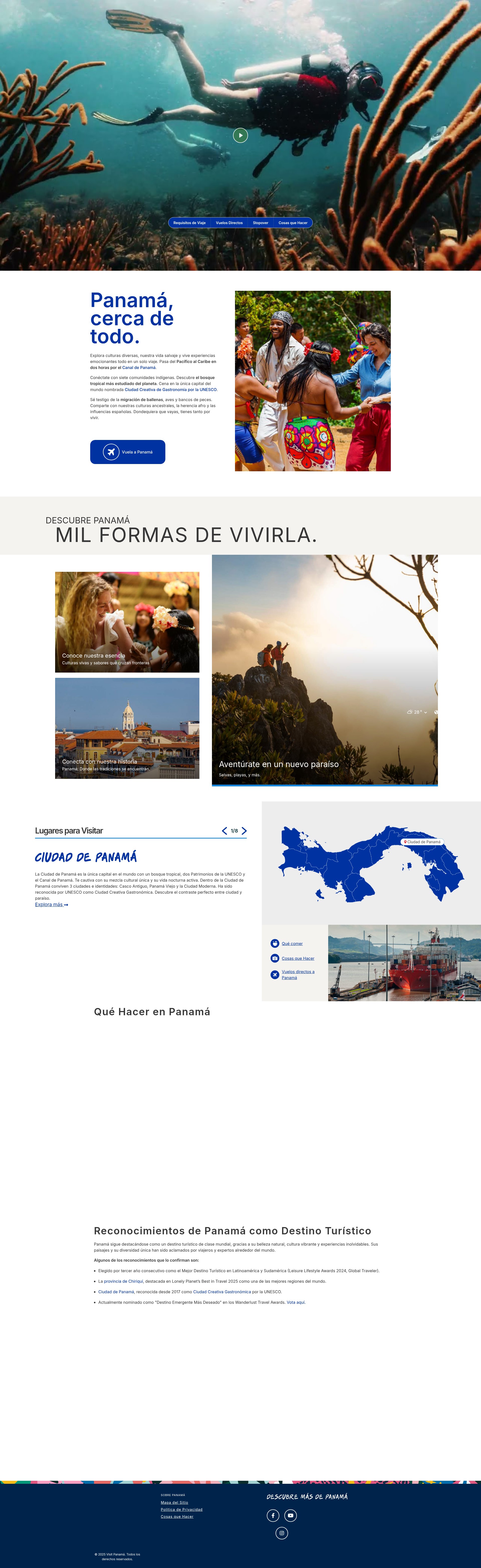 Screenshot of es.tourismpanama.com