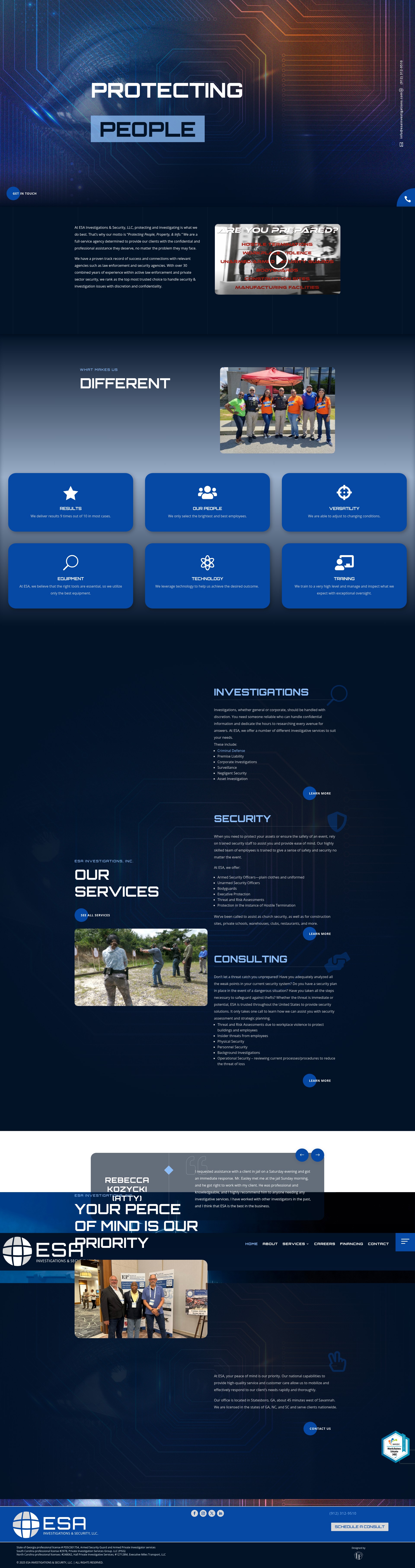 Screenshot of esainvestigations.com