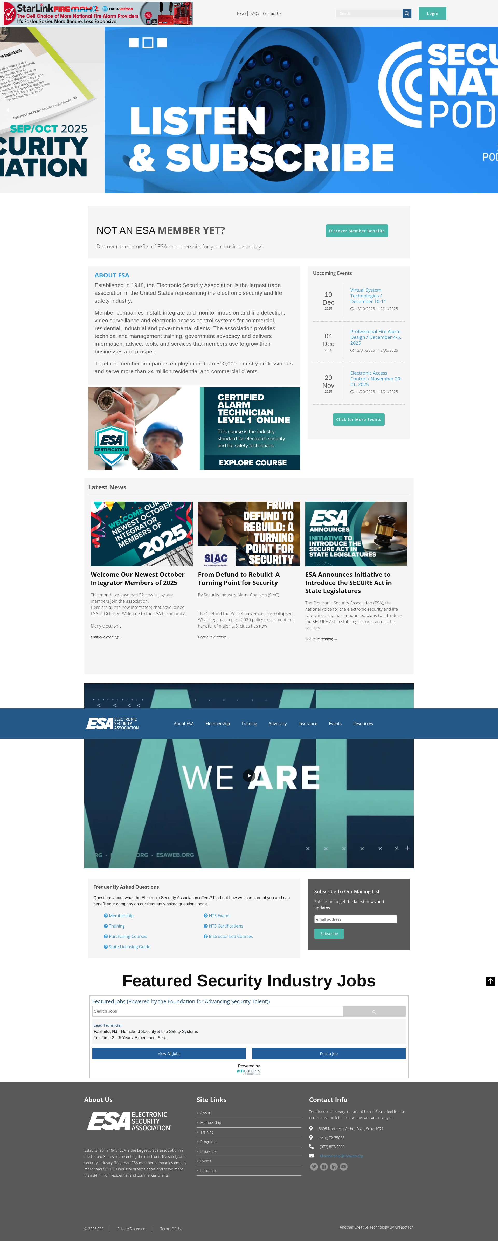 Screenshot of esaweb.org