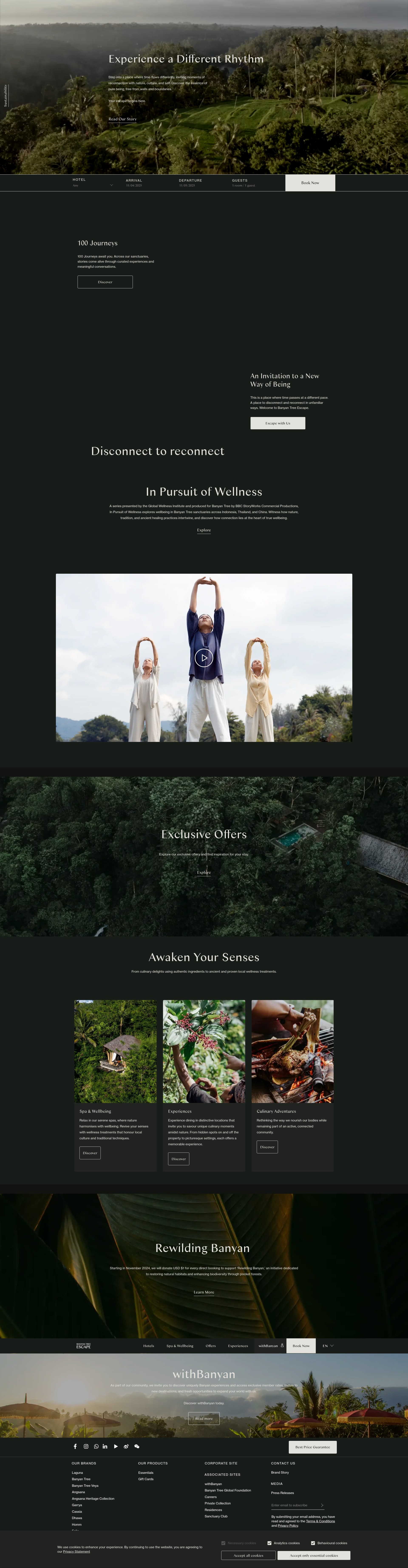 Screenshot of escape.banyantree.com