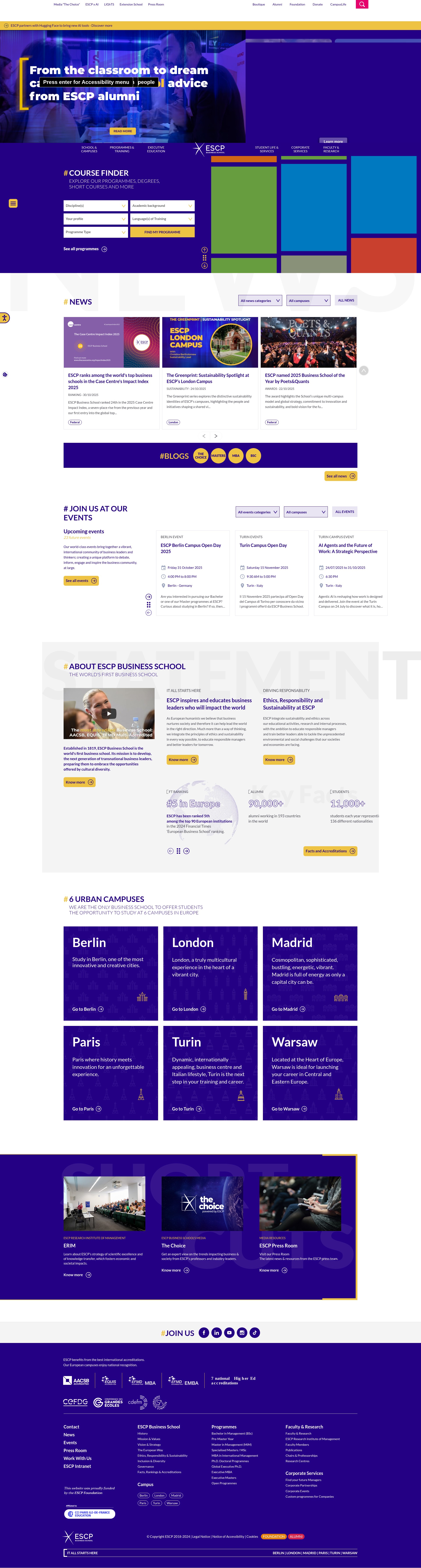 Screenshot of escp.eu