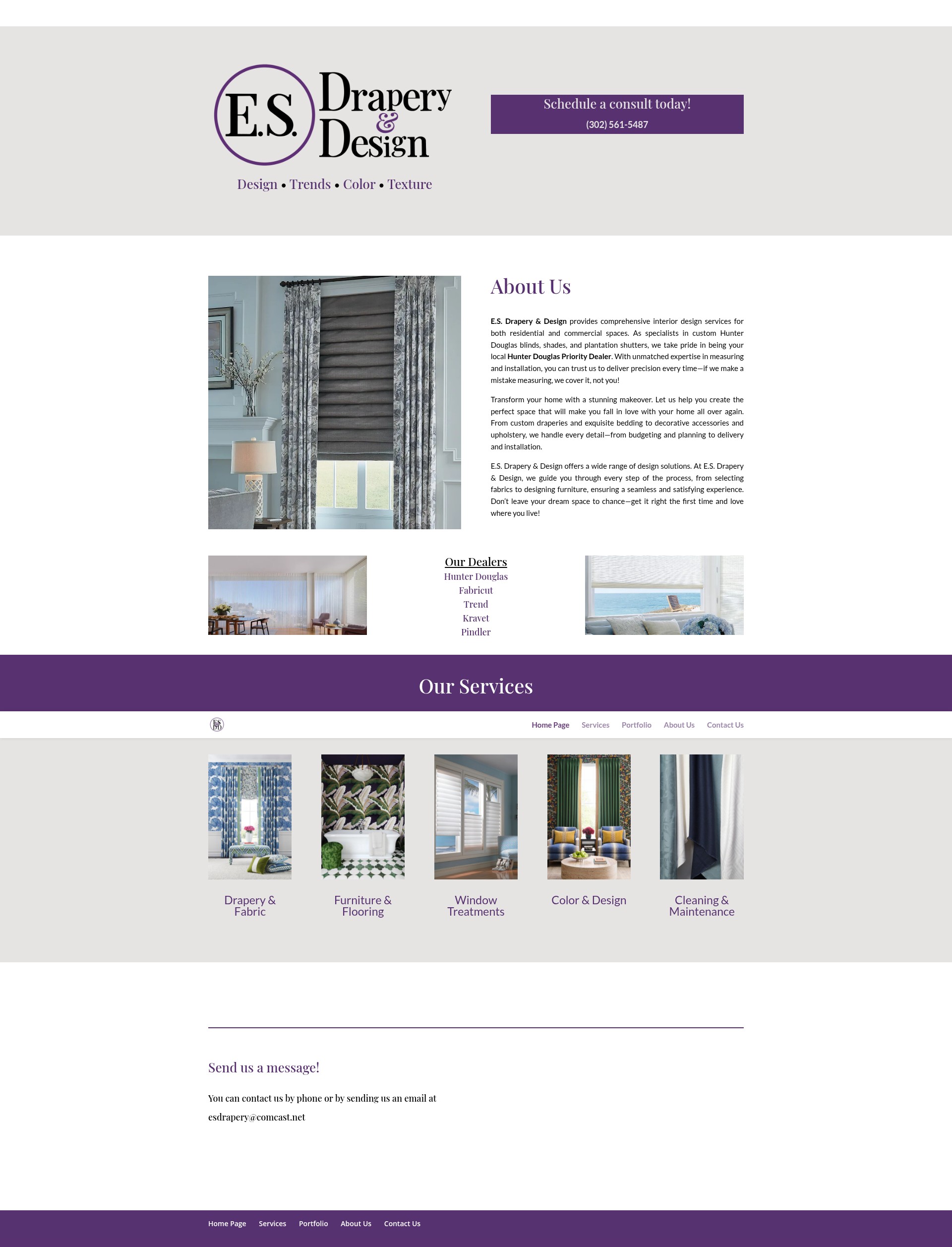 Screenshot of esdrapery.com