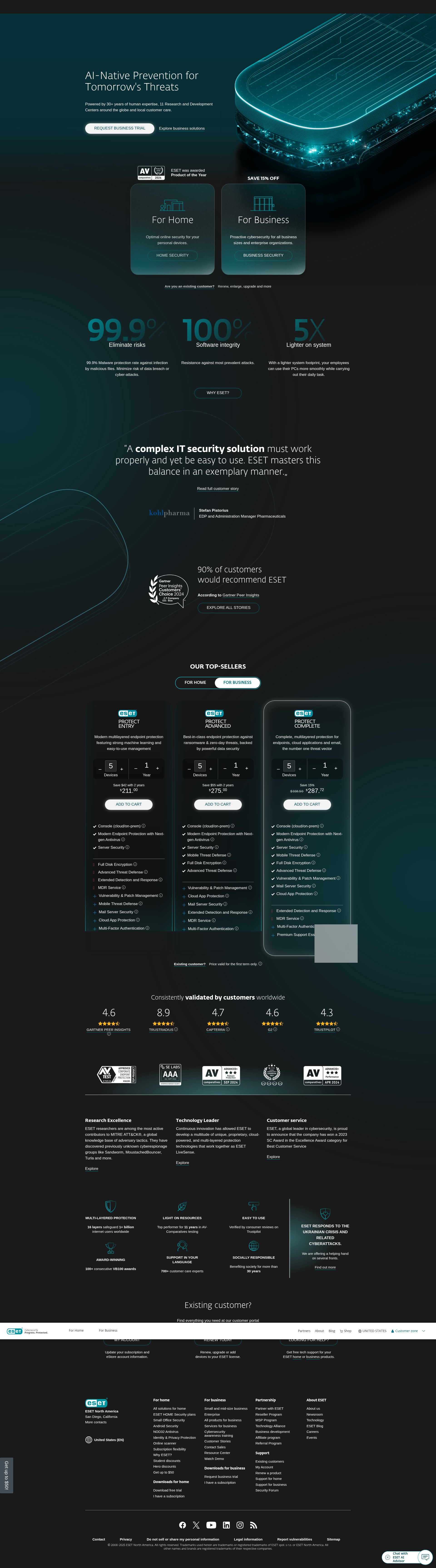 Screenshot of eset.com