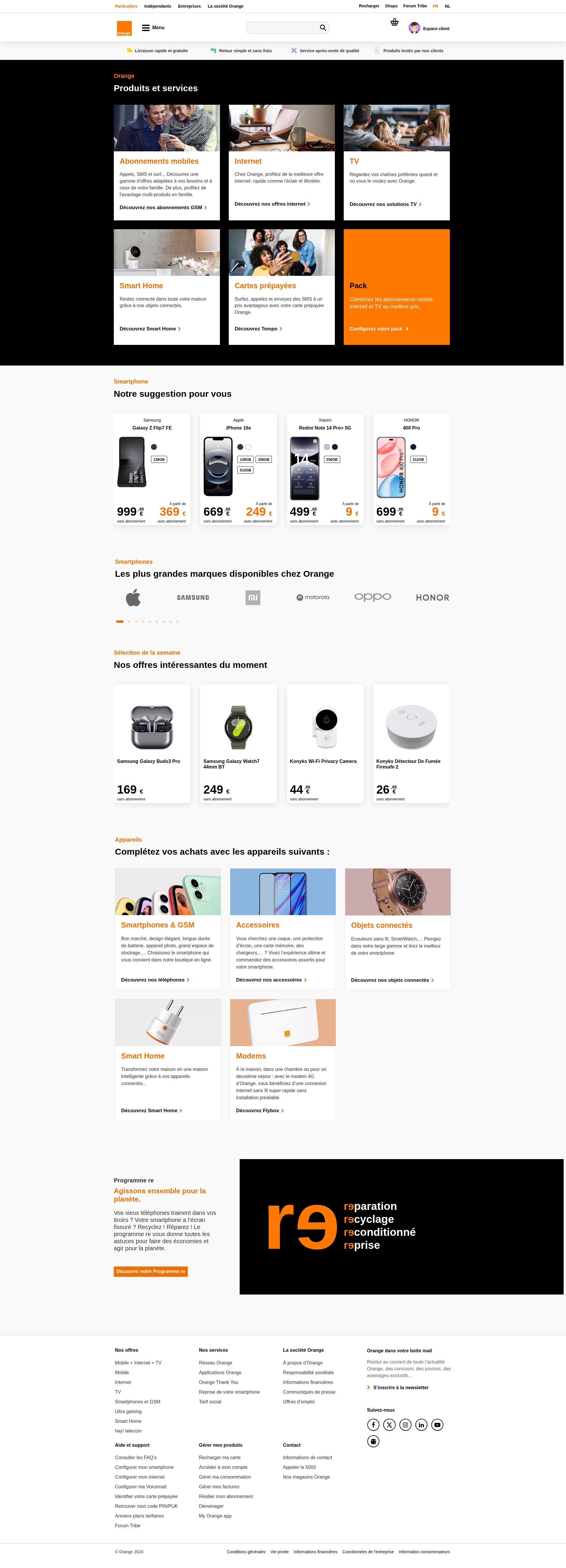 Screenshot of eshop.orange.be