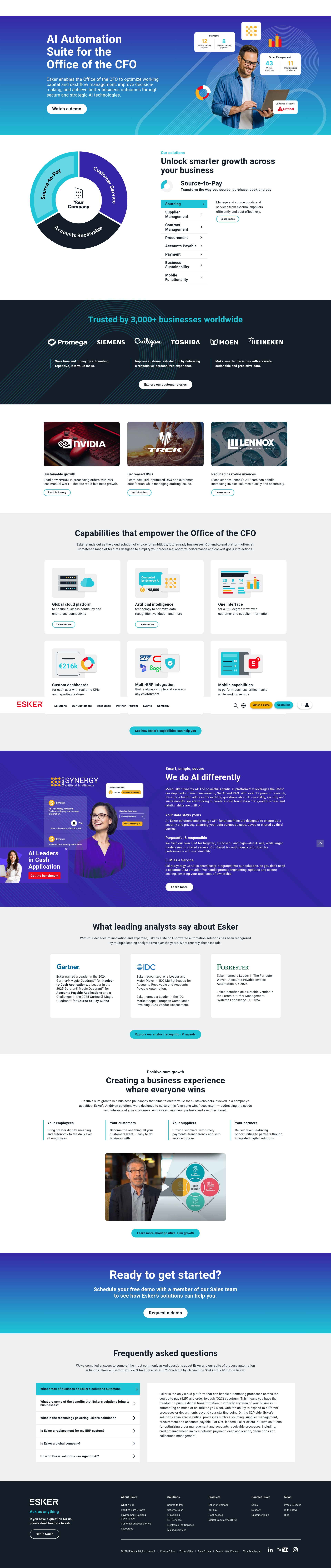 Screenshot of esker.com