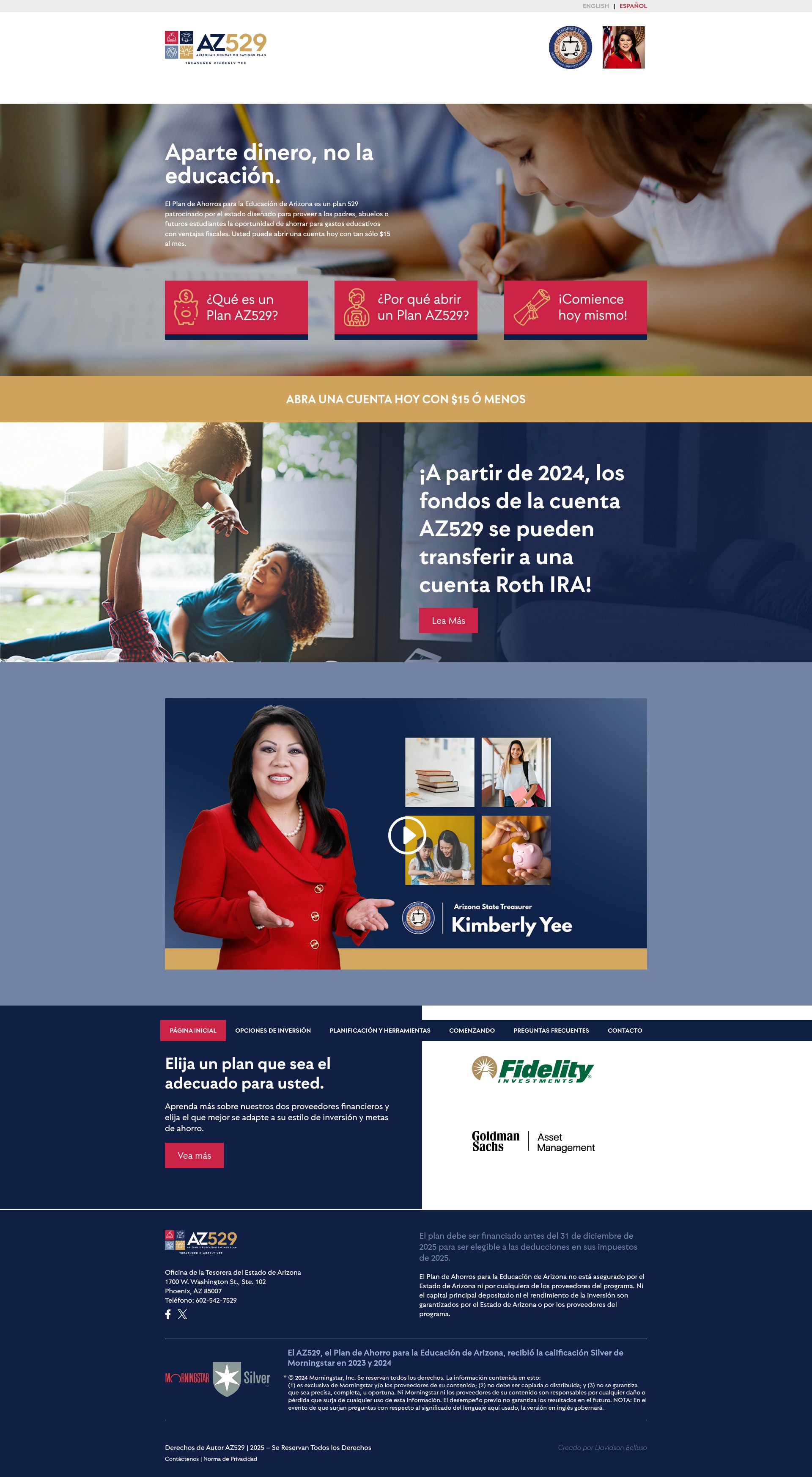Screenshot of espanol.az529.gov