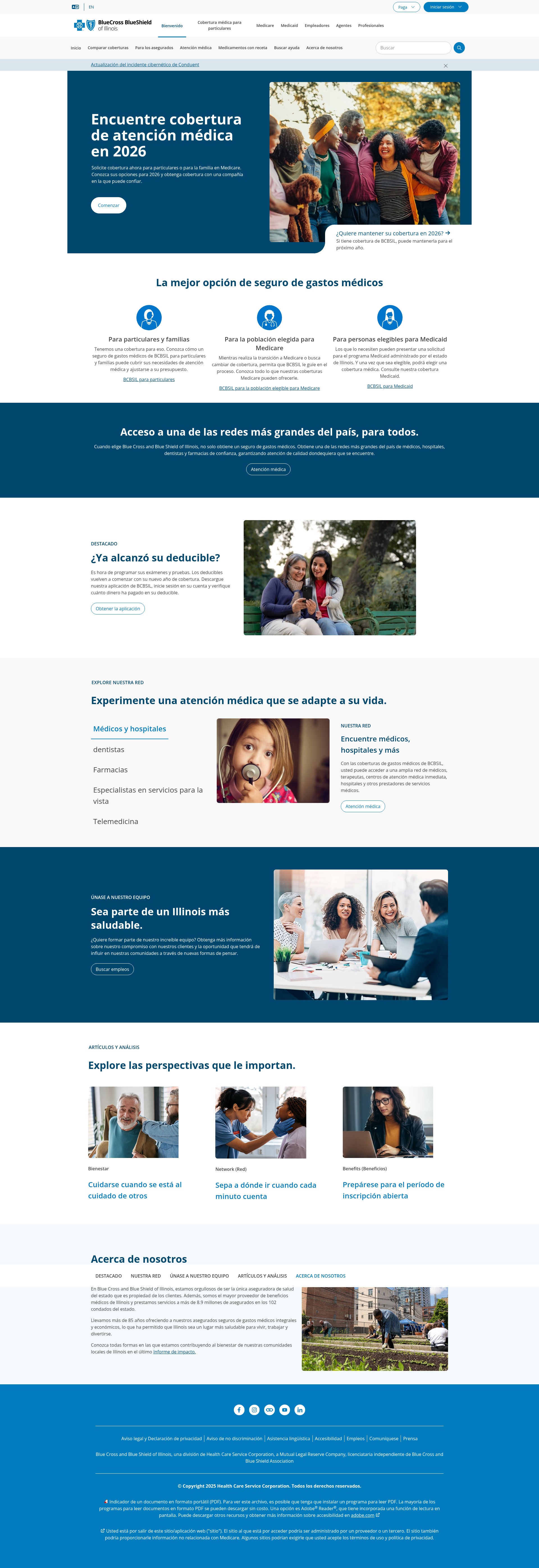 Screenshot of espanol.bcbsil.com