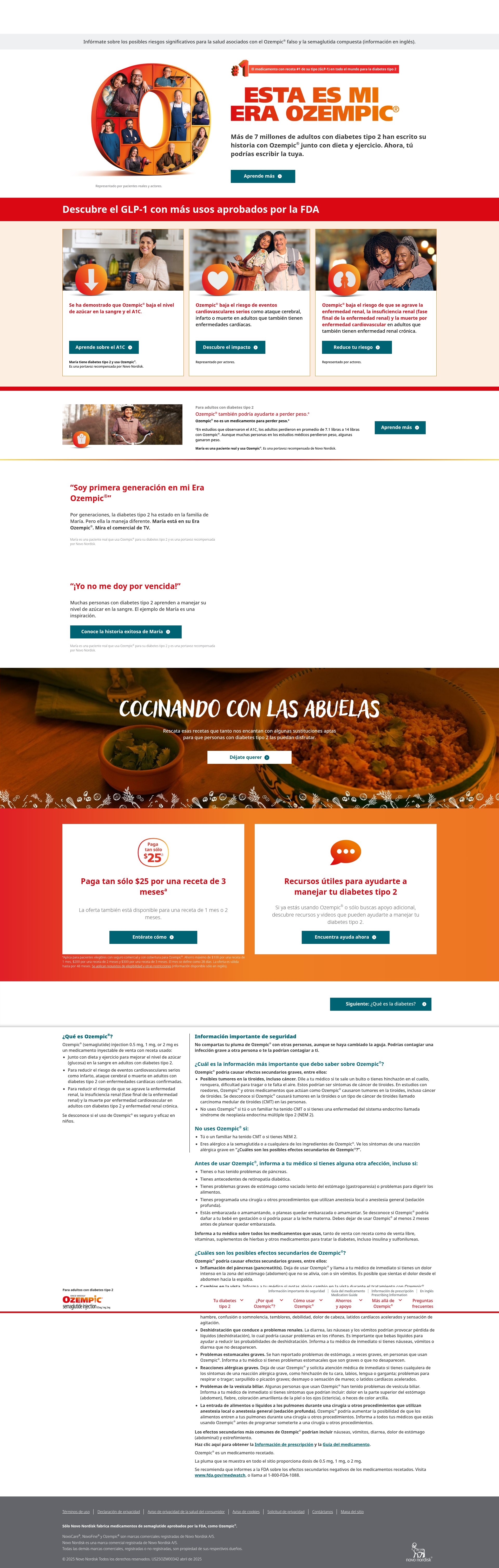 Screenshot of espanol.ozempic.com