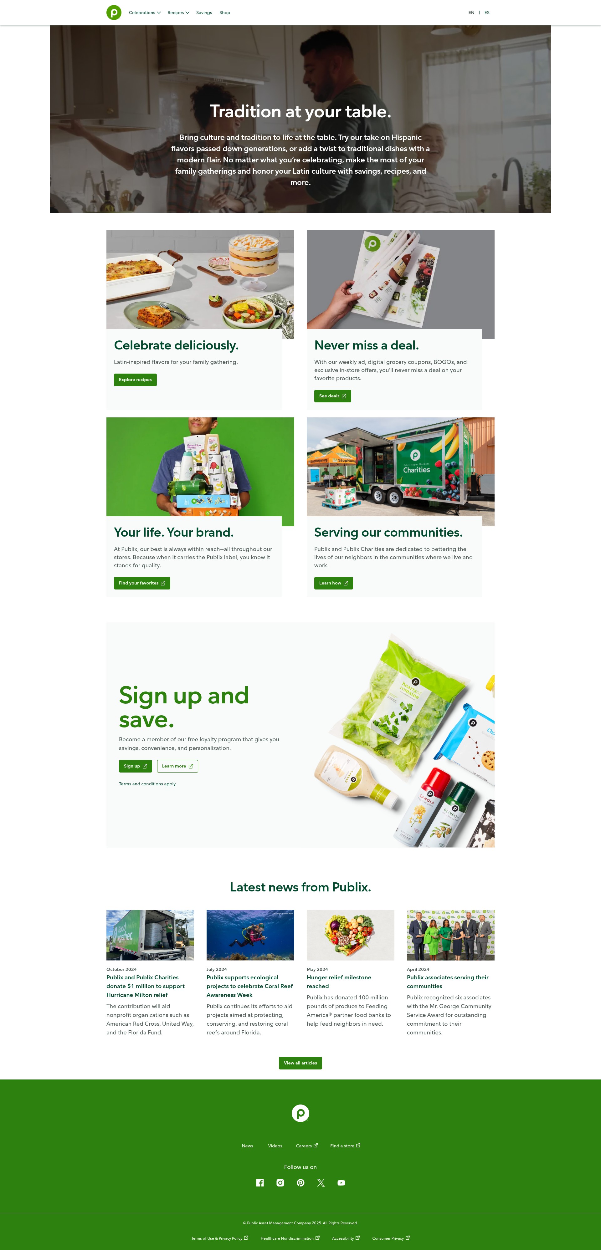Screenshot of espanol.publix.com
