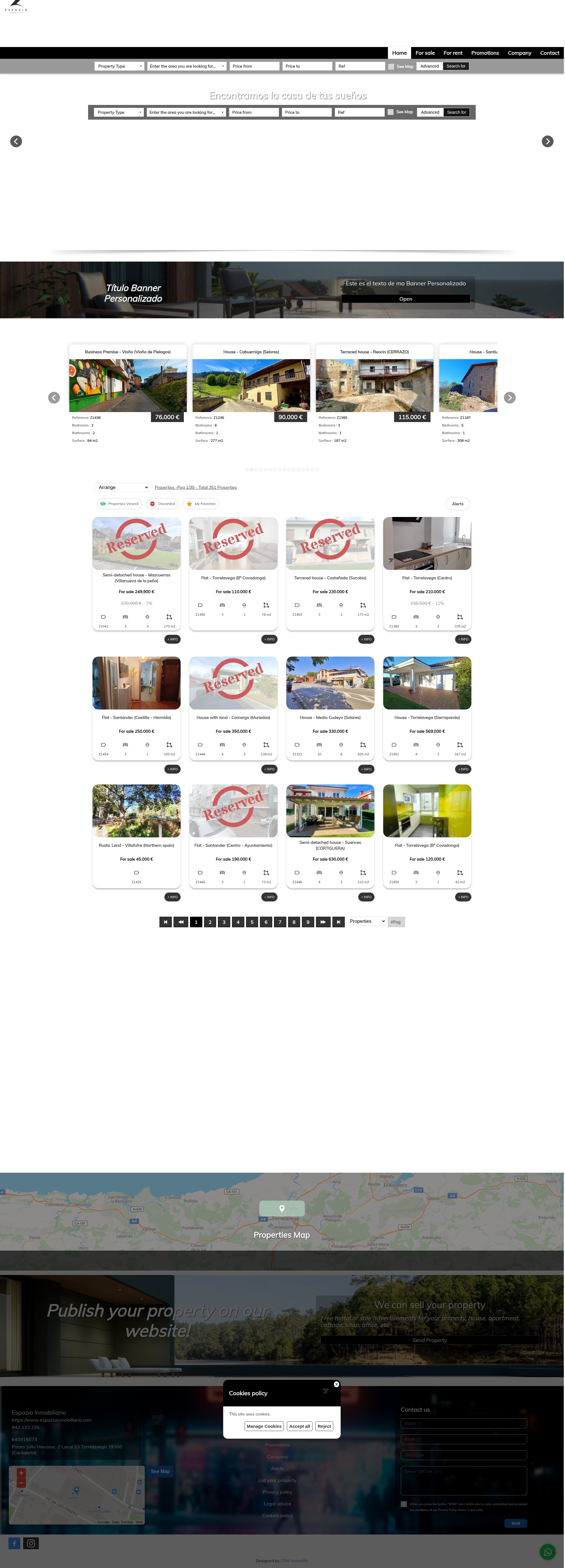 Screenshot of espazioinmobiliario.com