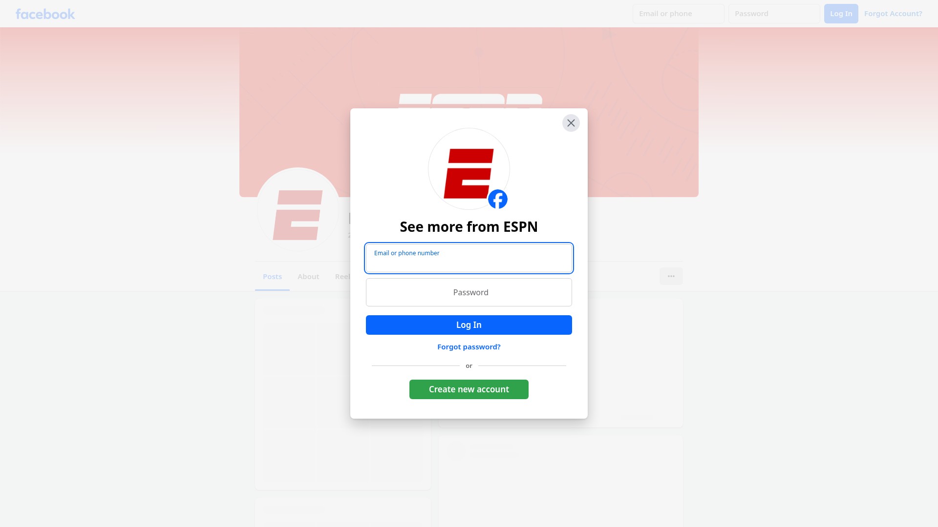 Screenshot of espn.com