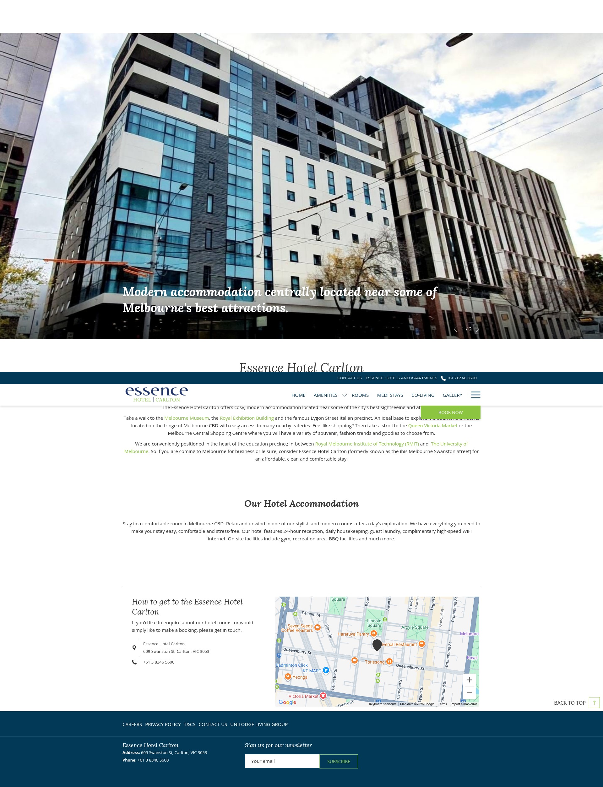 Screenshot of essencehotels.com.au