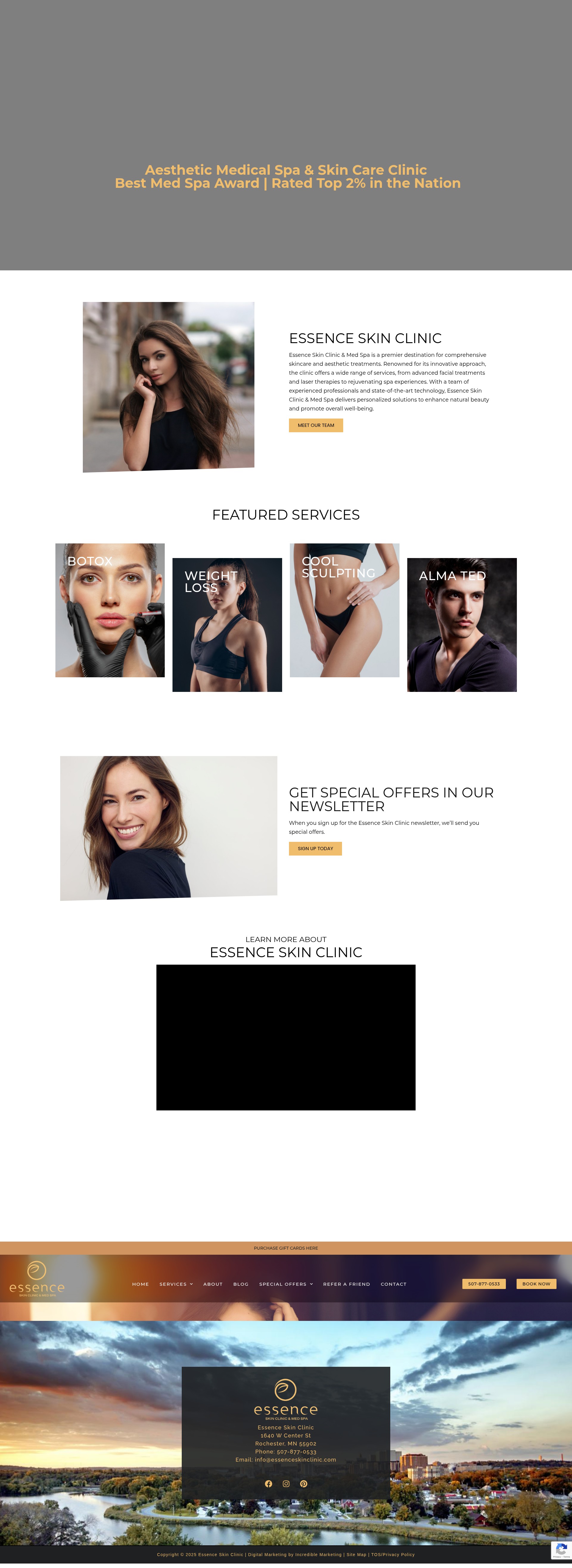 Screenshot of essenceskinclinic.com