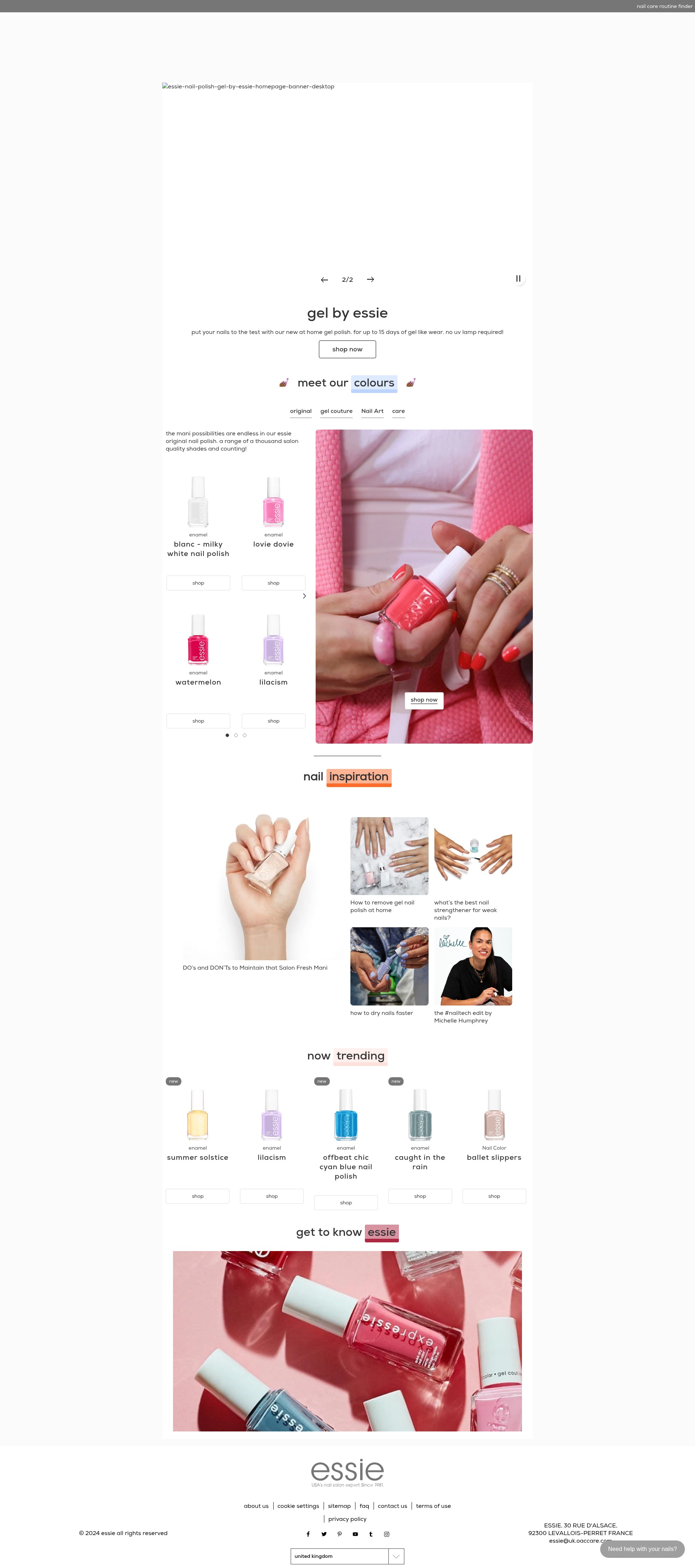 Screenshot of essie.co.uk