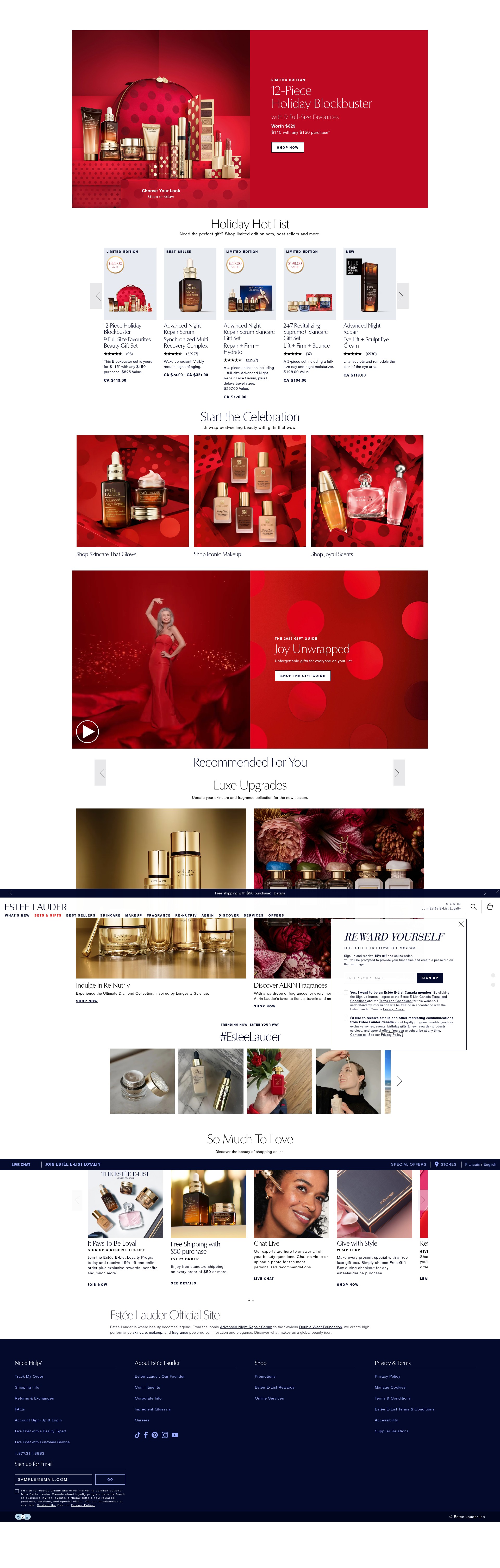 Screenshot of esteelauder.ca