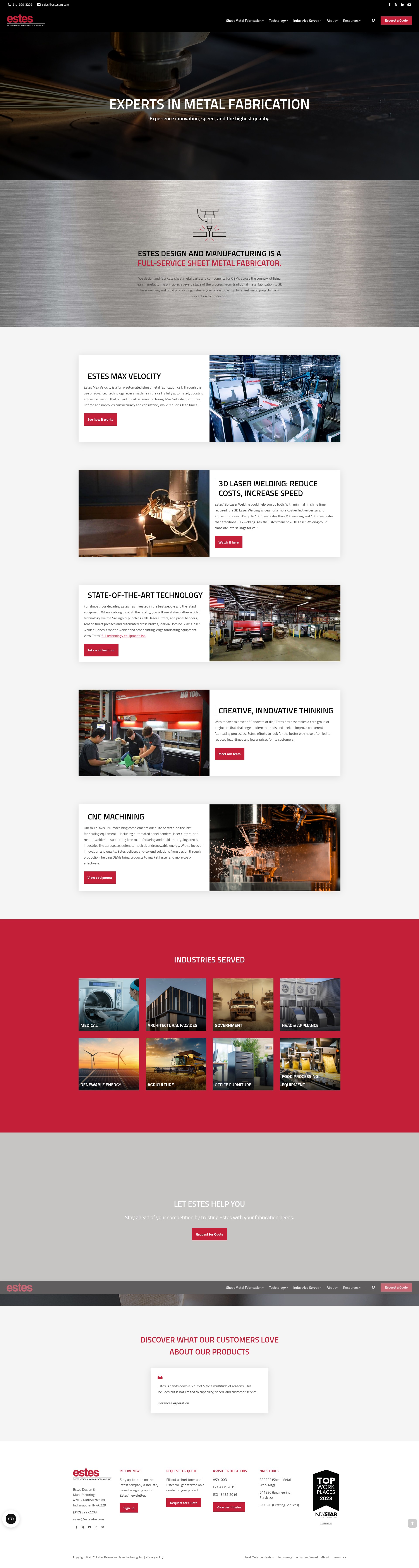 Screenshot of estesdm.com