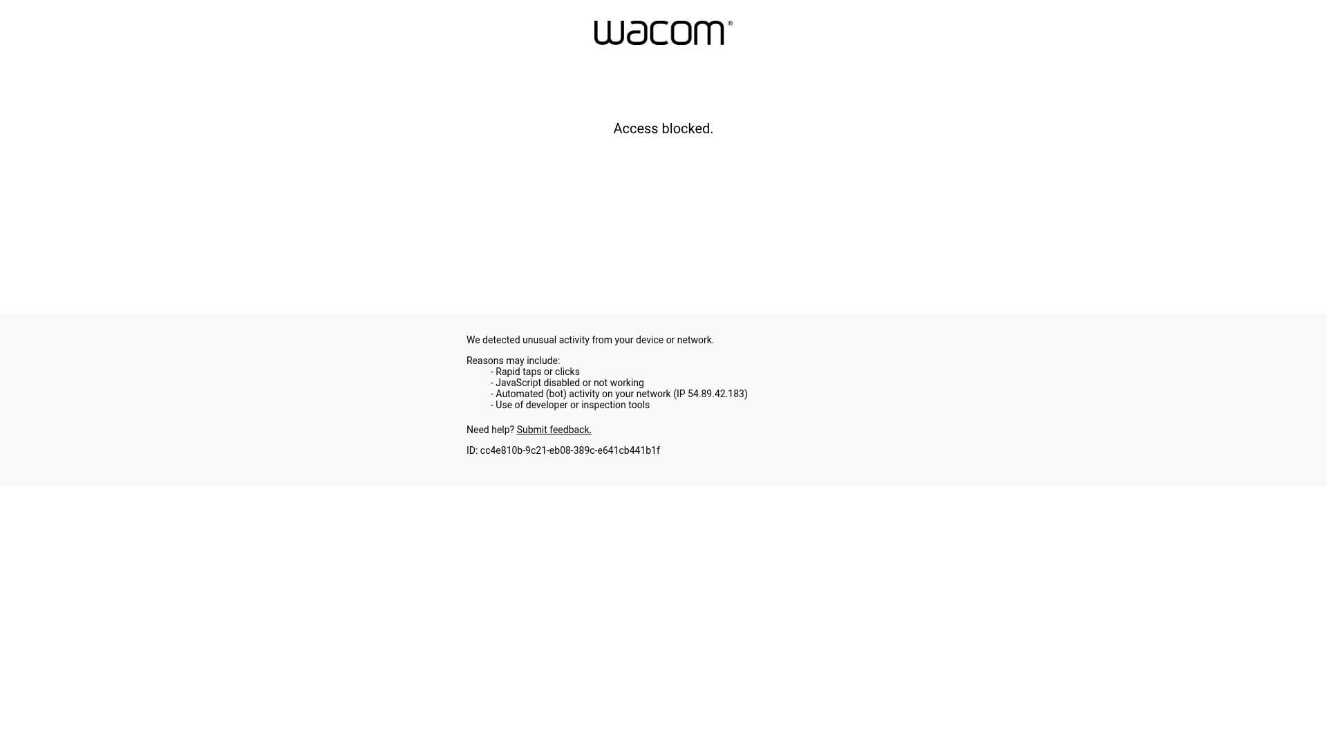 Screenshot of estore.wacom.com