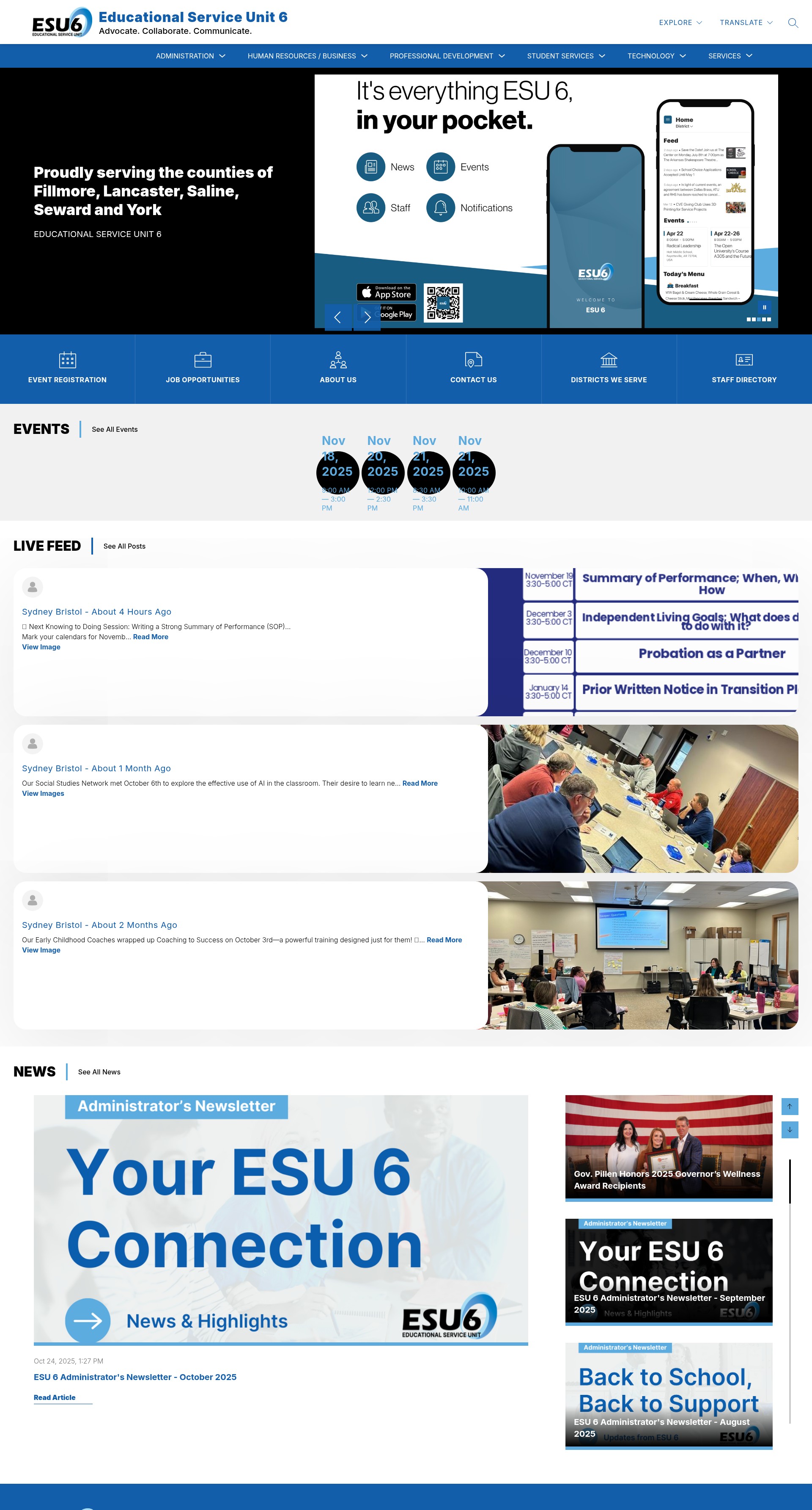 Screenshot of esu6.org